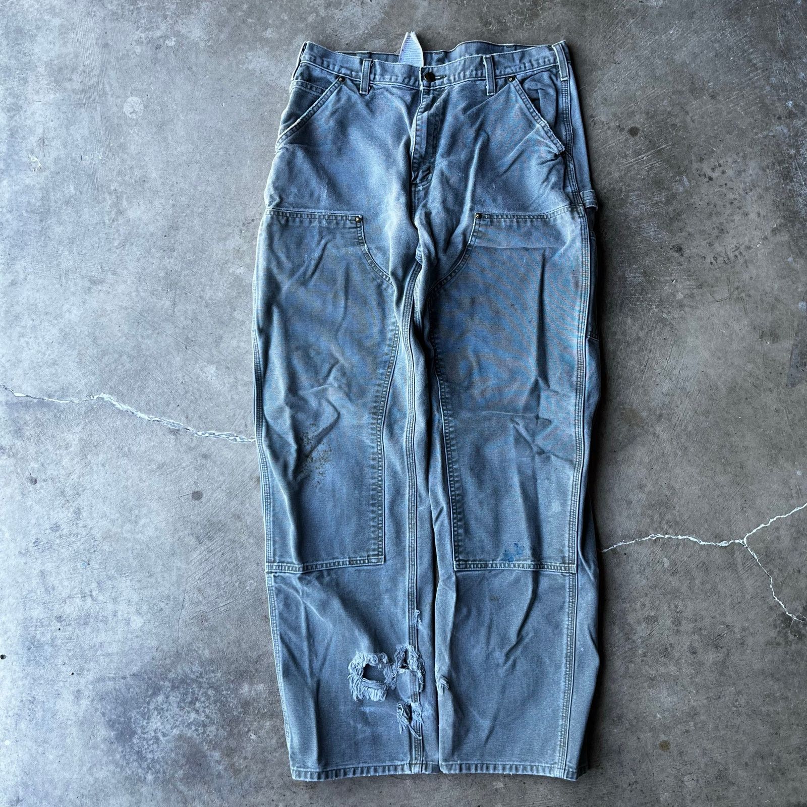 VTG Carhartt B136 MOS Double Knee Pants 34X34 Green Work