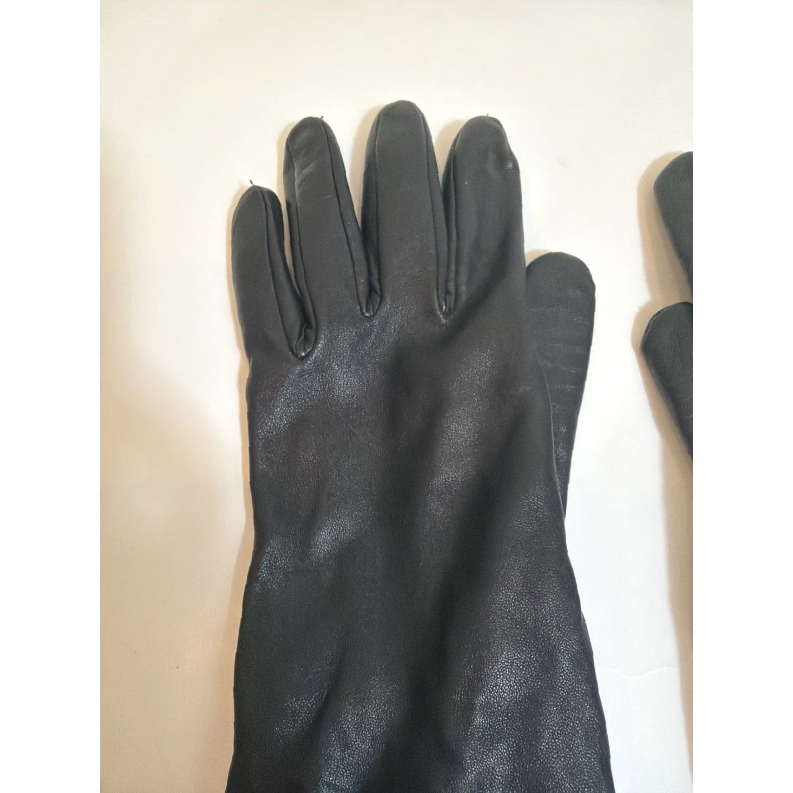 Vintage VINTAGE Grandoe leather gloves Women’s Large Black Glove Wrist Lining Polyester Nylon Eyelet Womens Size ONE SIZE - 3 Thumbnail