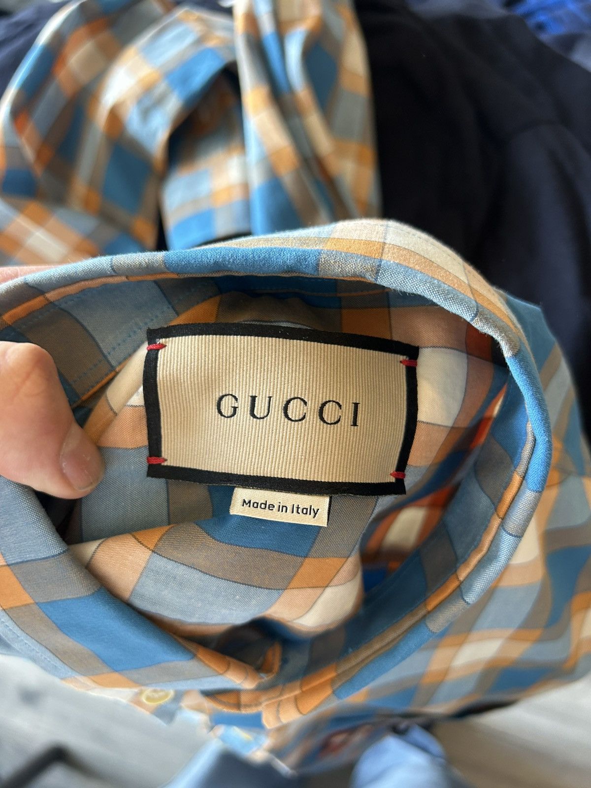 Gucci Gucci Plaid Shirt with Beaded Insect Embroidery Size US S / EU 44-46 / 1 - 14 Thumbnail