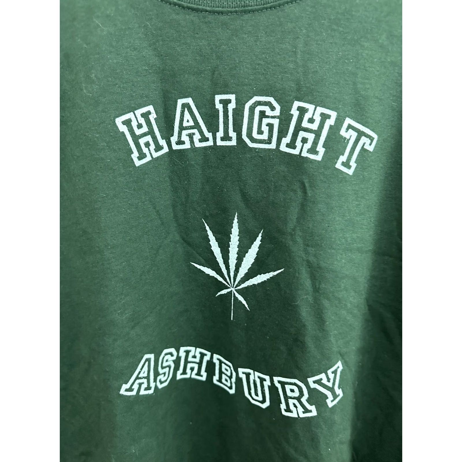 Fruit Of The Loom VTG Y2K Haight Ashbury Weed Marijuana Counterculture Hippie T-Shirt Size XL Men Green T-Shirt Size US XL / EU 56 / 4 - 2 Thumbnail