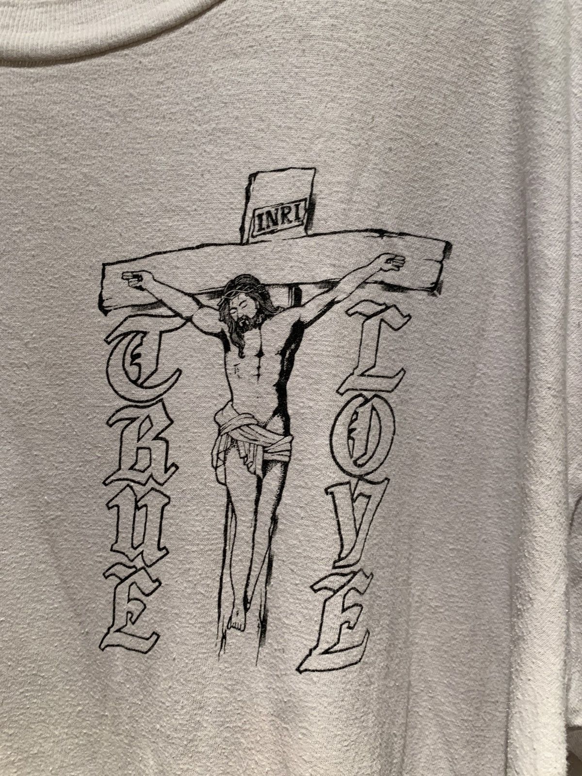 Vintage *RARE* Vintage Jesus Christ True Love Single Stitch T-Shirt Size US XL / EU 56 / 4 - 4 Thumbnail