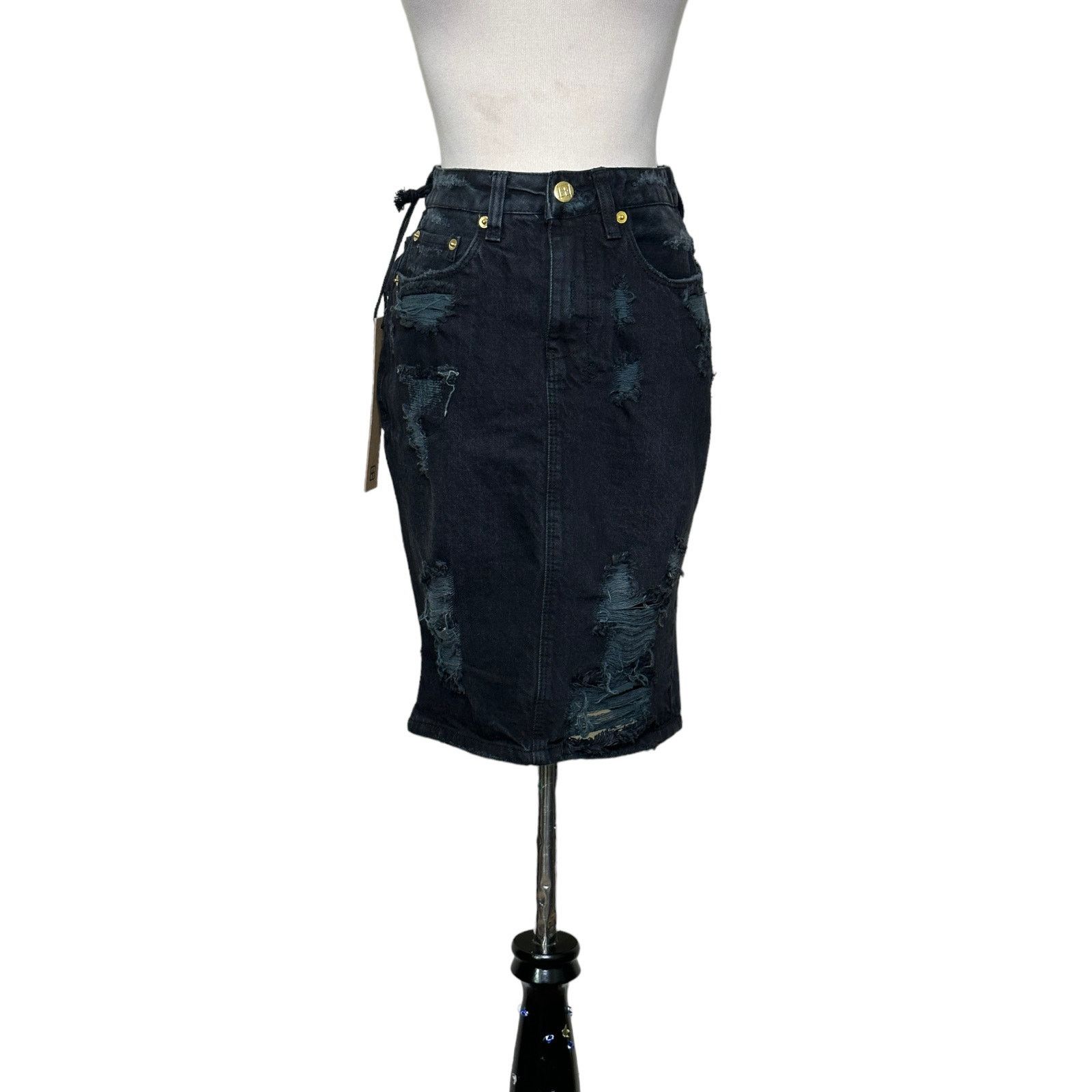 Ksubi Ksubi black distressed tune jean mini skirt size 25 Size 25" / US 0 / IT 36 - 14 Thumbnail