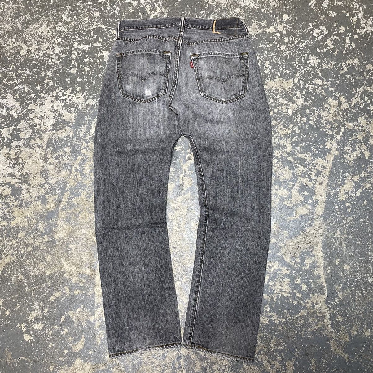 Modern Levi’s 501 Straight Leg Black Faded Distressed Jeans