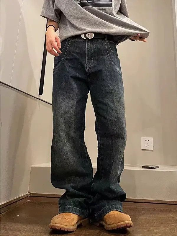 Japanese Brand Kurusu x Miku Men's Vintage Washed Distressed Straight Jeans Size US 32 / EU 48 - 2 Thumbnail