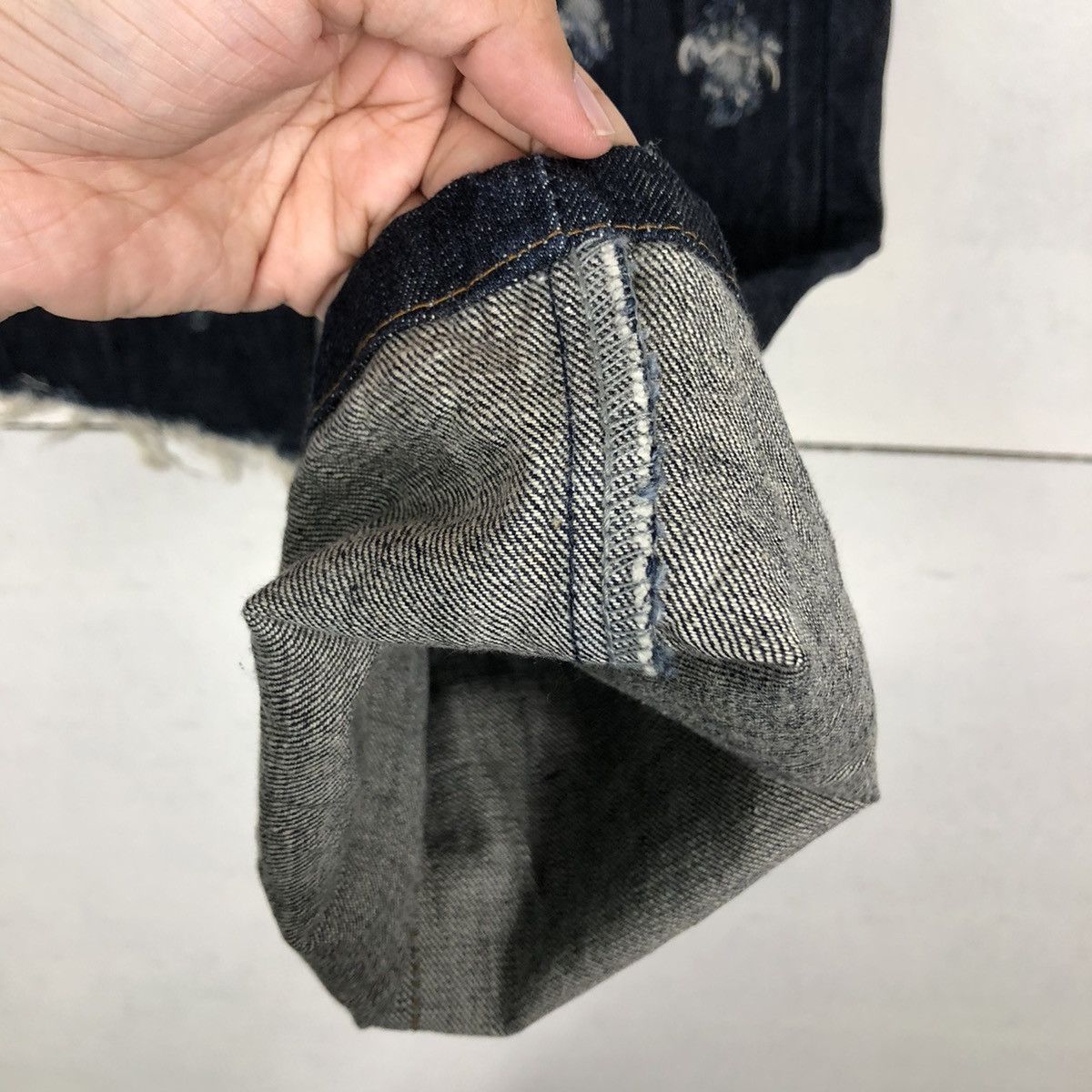 Japanese Brand 🔥Rare Punk Style Half Cut Denim Jeans Red Pepper Japan & Co Size US 26 / EU 42 - 13 Thumbnail