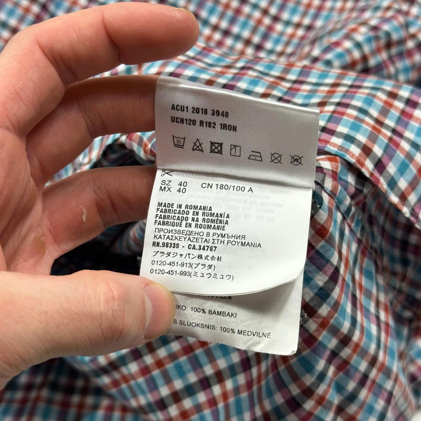 Prada Prada 2018 Neo-plaid Micro Check Longsleeve Shirt - M Size US M / EU 48-50 / 2 - 6 Thumbnail