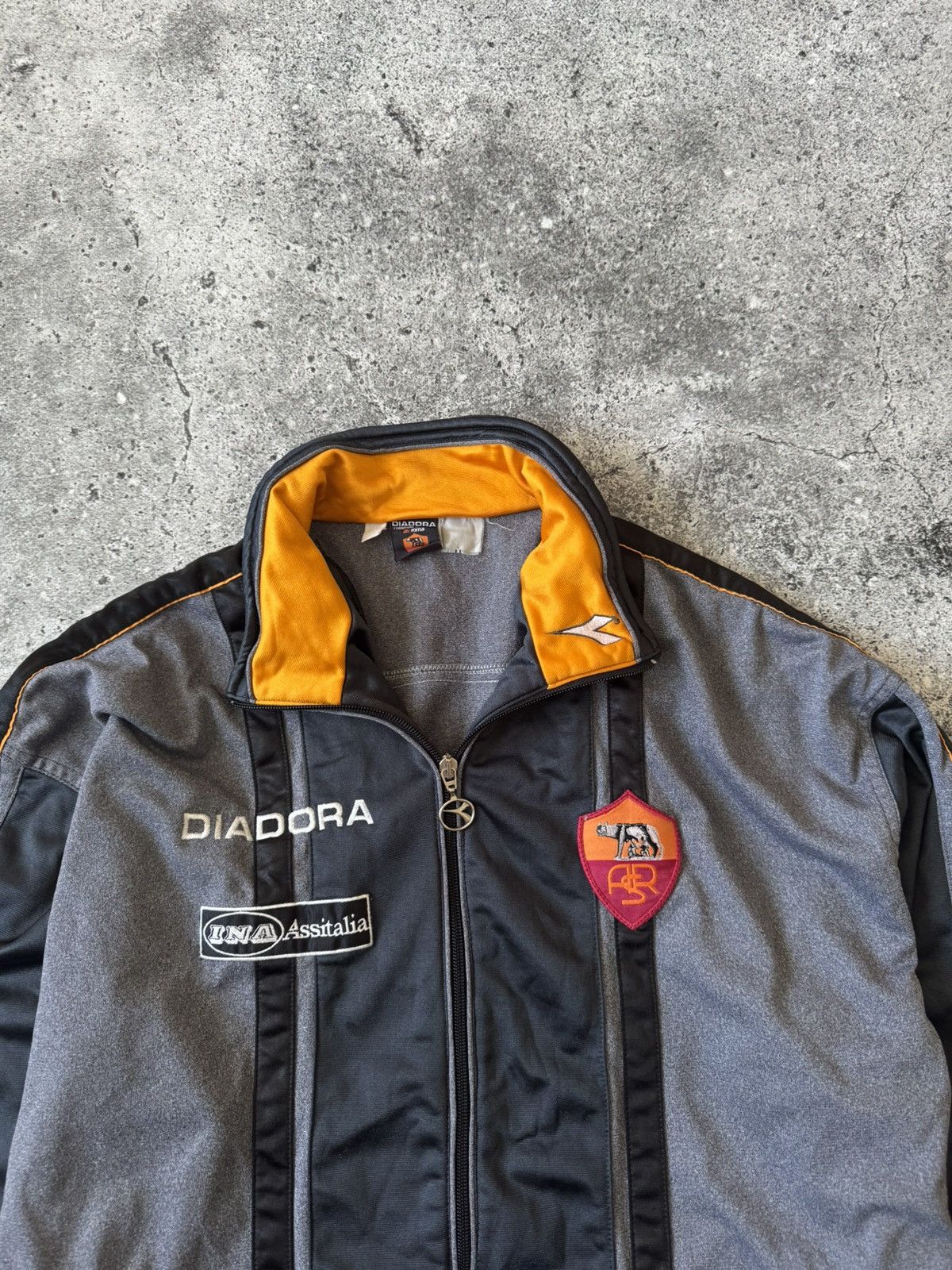 Diadora Roma Dioadora Track Jacket 1990s Vintage Rare Jersey Soccer Size US XL / EU 56 / 4 - 5 Thumbnail
