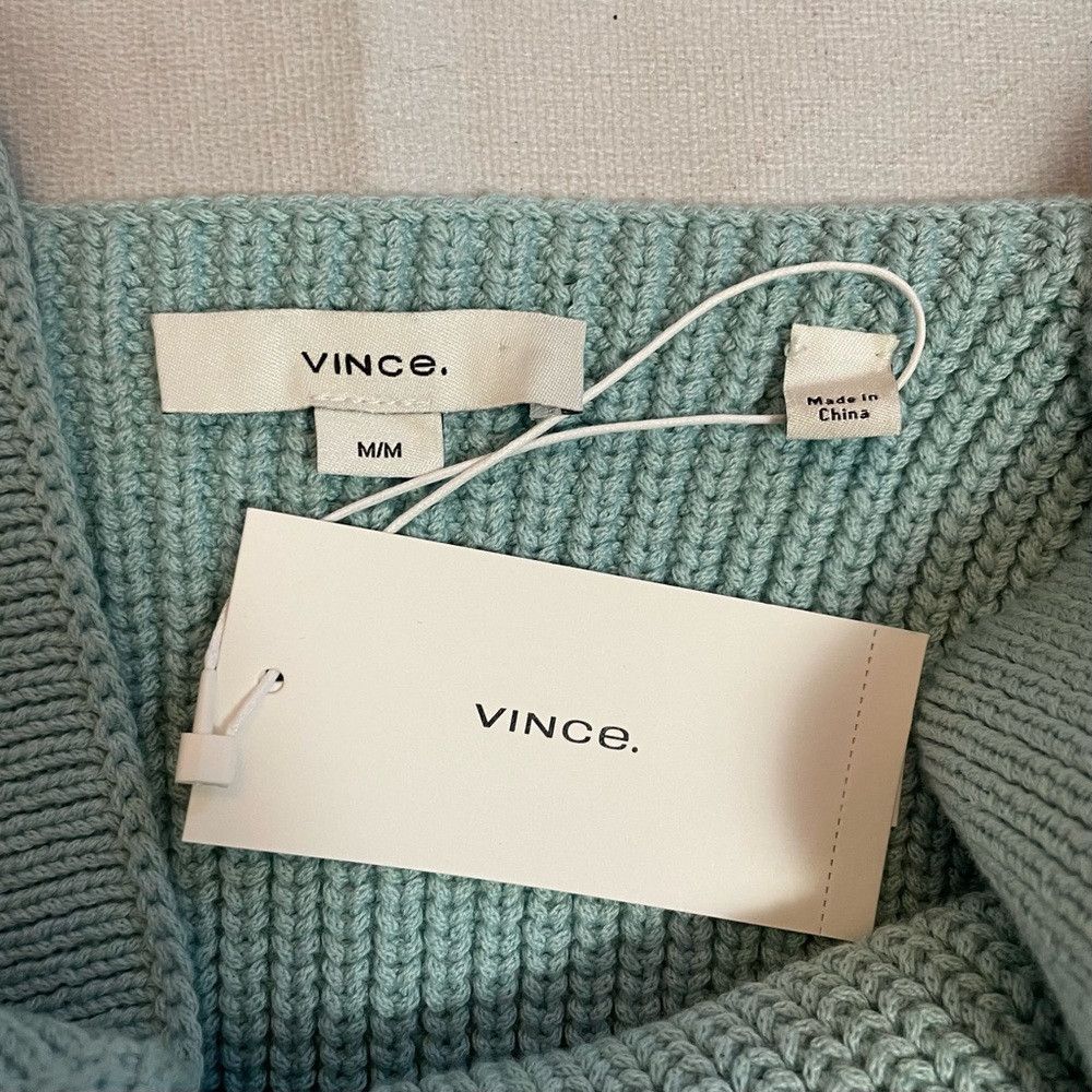 Vince NWT New $245 Vince Knit Square-Neck Pale Blue Cotton Camiso Size M / US 6-8 / IT 42-44 - 6 Thumbnail
