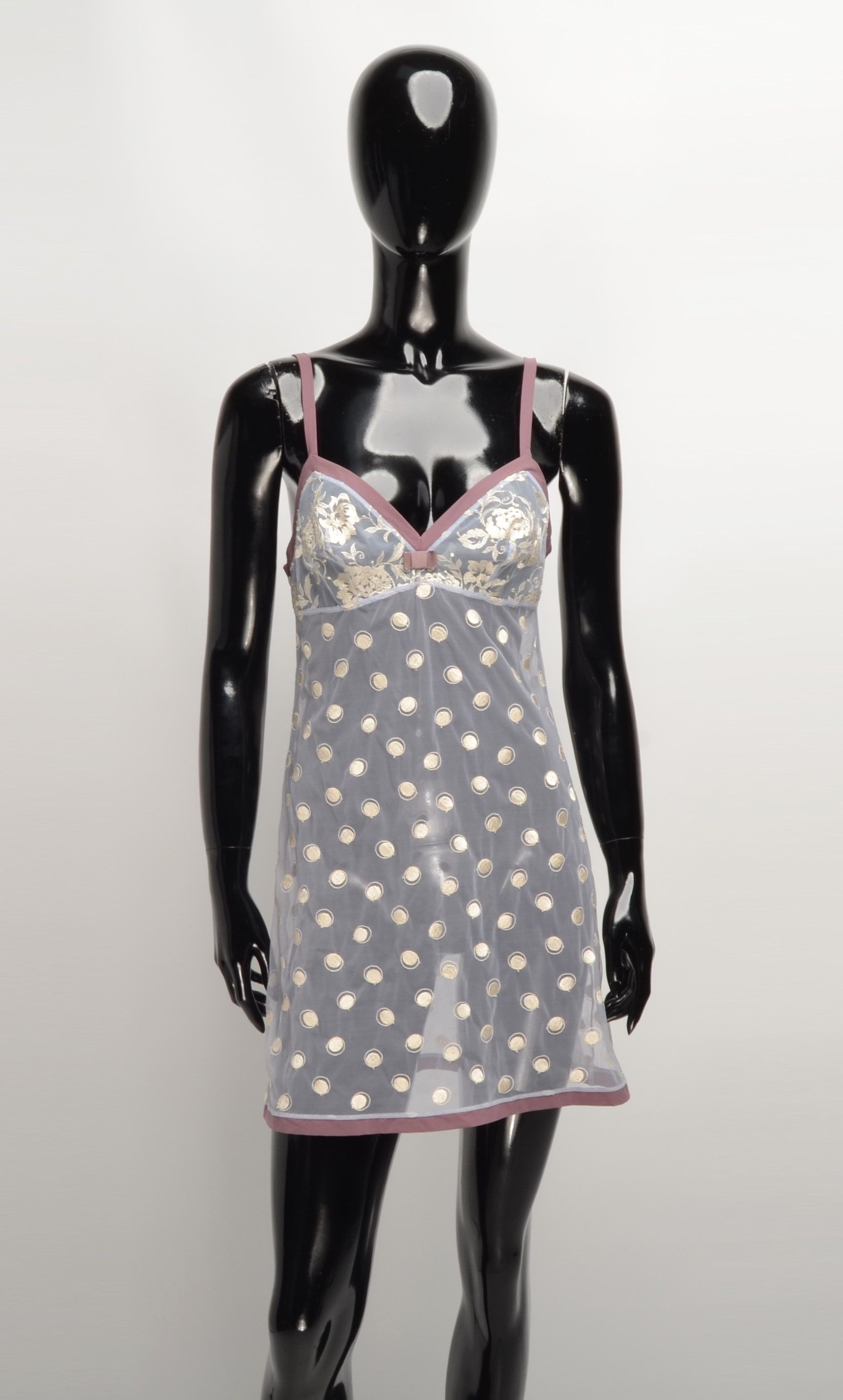 Vintage Lou Paris Vintage Polka Dot Mesh Mini Sleep Cami Dress Size M / US 6-8 / IT 42-44 - 1 Thumbnail