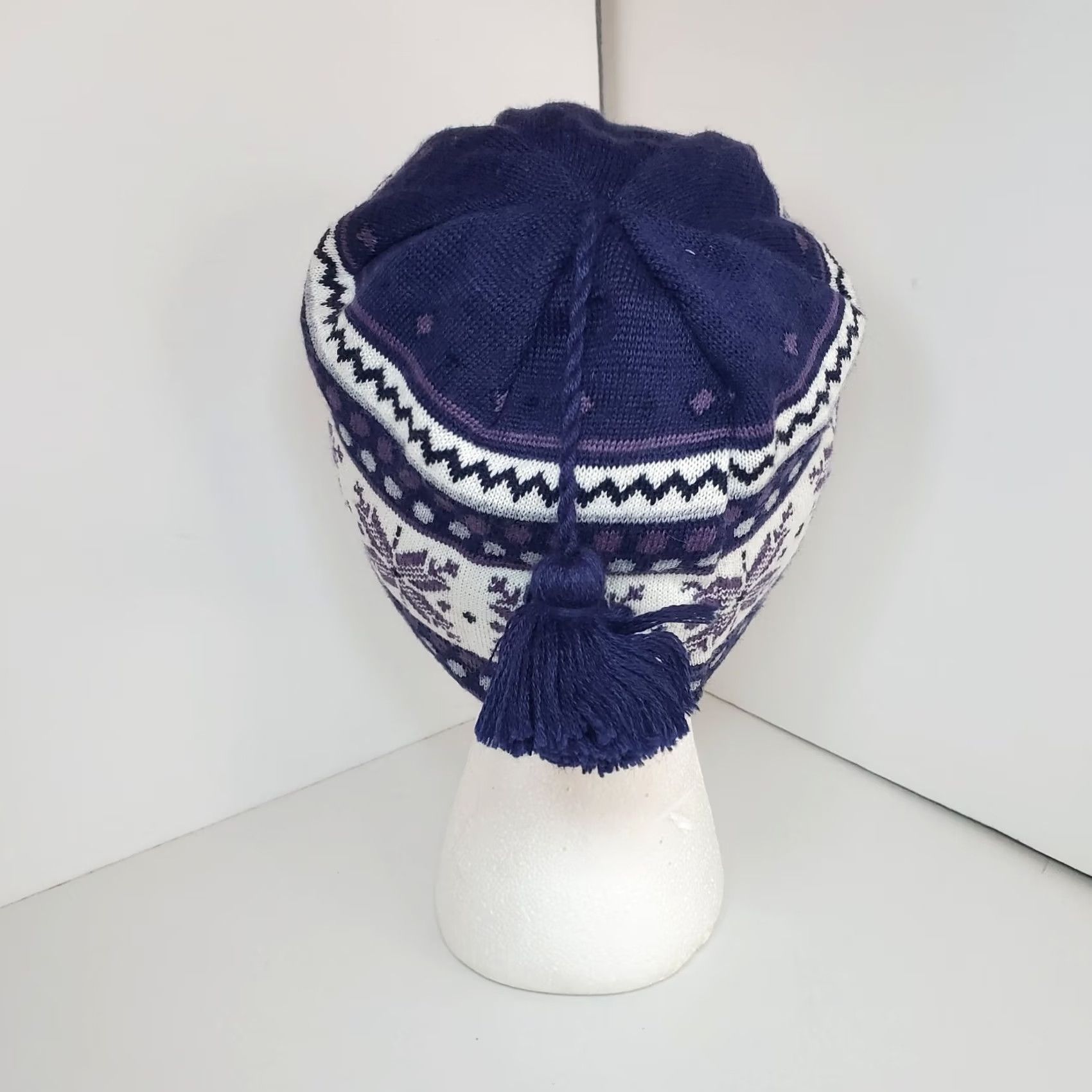Smartwool Smartwool Nordic Fair Isle Merino Wool Beanie Hat Purple Tassel Pompom Size OS Women Size ONE SIZE - 6 Thumbnail