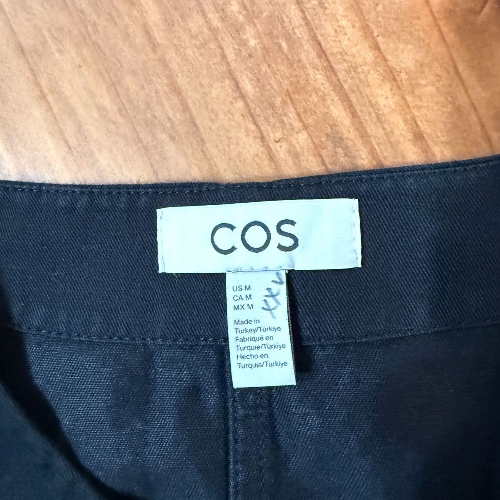 Cos COS Jumpsuit Women's M Cotton Blend Linen Blend Wide Leg Long Sleeve Crew Neck Button Casual Size M / US 6-8 / IT 42-44 - 4 Thumbnail