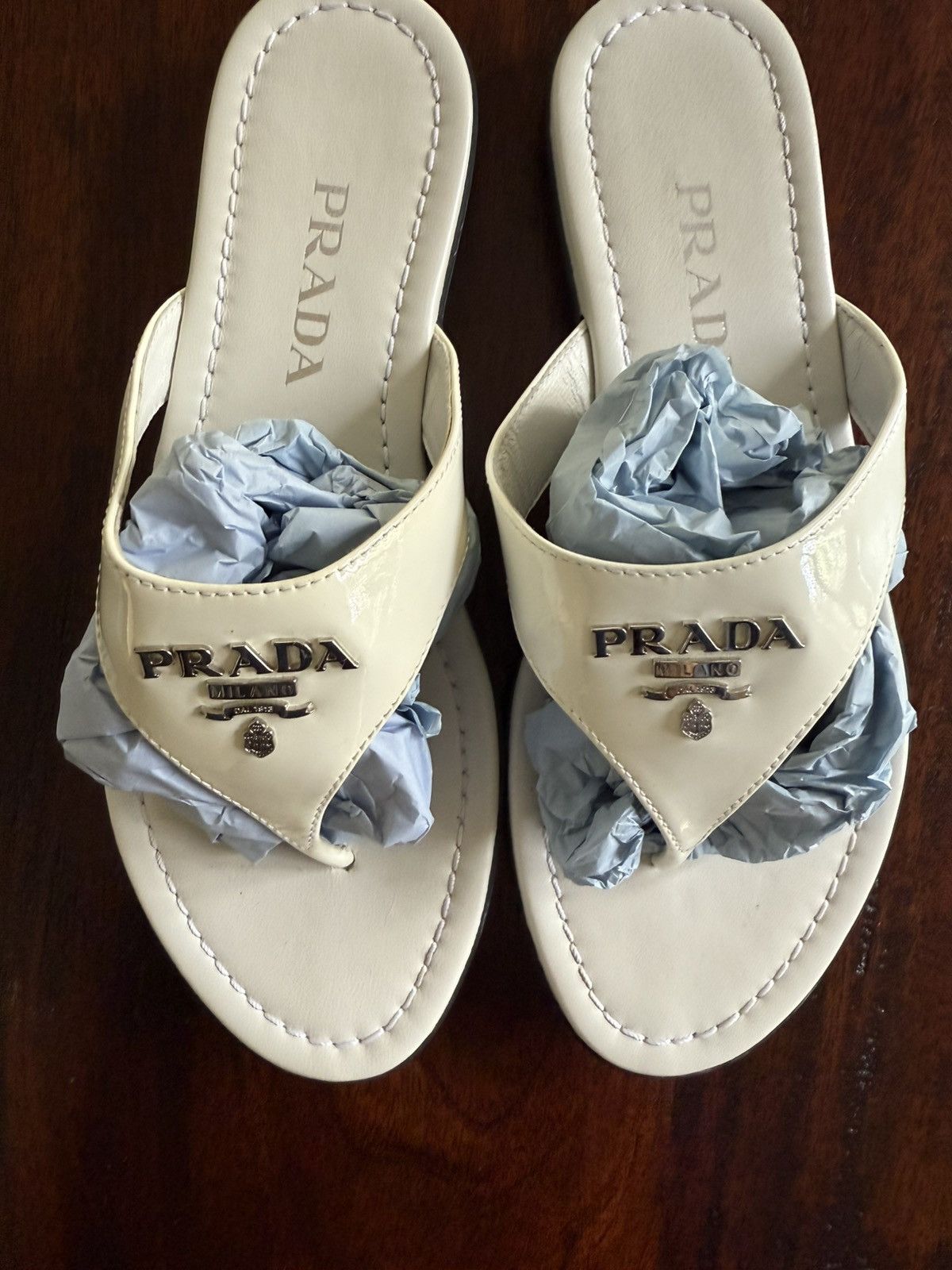 Prada Prada Vernice Sandal Size US 7 / IT 37 - 1 Thumbnail