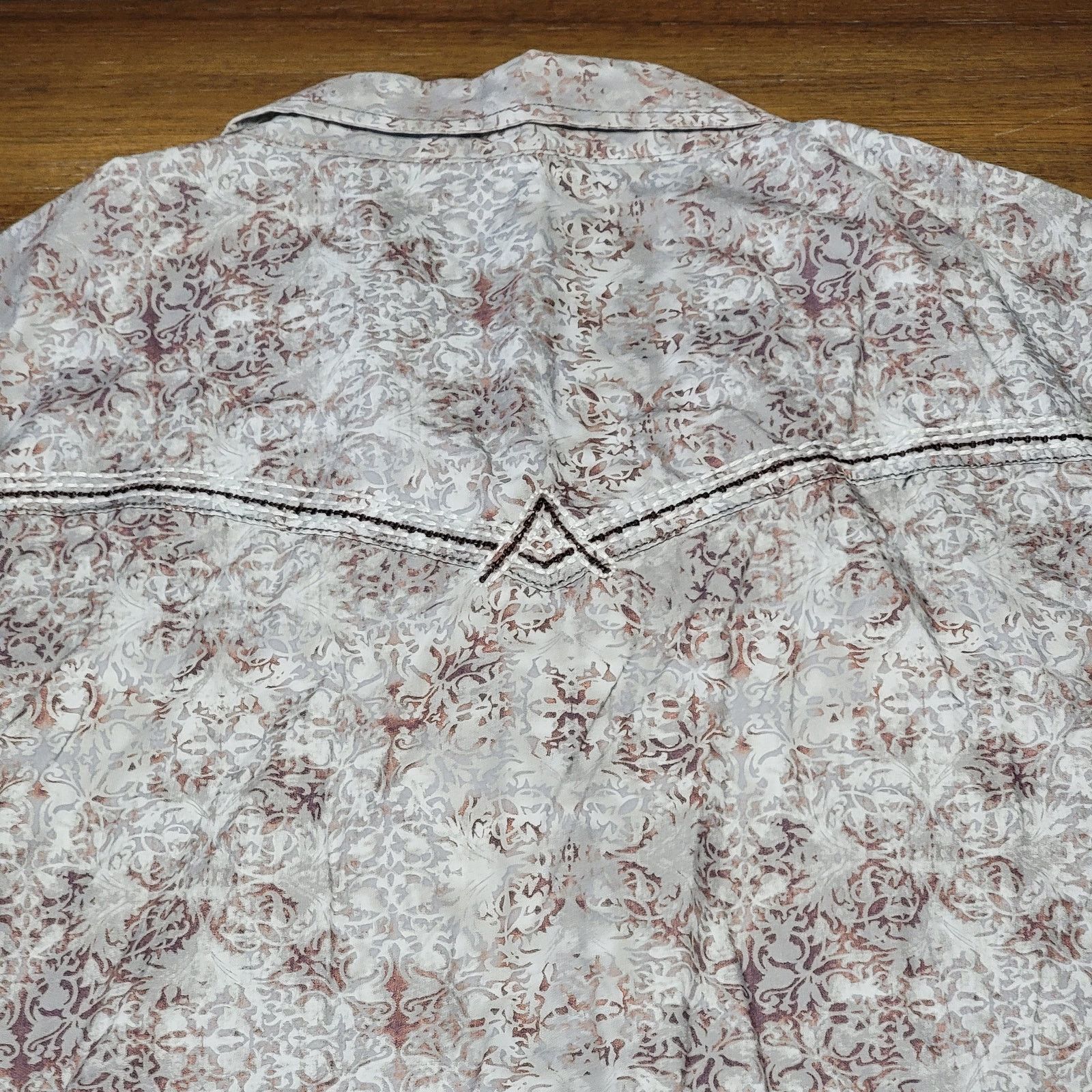 Wrangler Rock 47 LS Pearl Snap Grey Western Shirt - Size 3XT Size US XXL / EU 58 / 5 - 5 Thumbnail