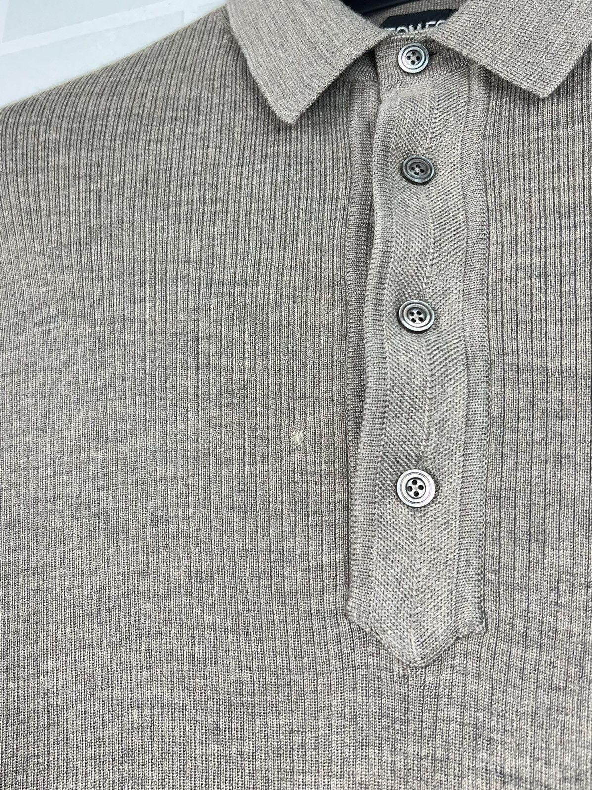 Tom Ford TOM FORD Sweater Polo Knit Ribbed Merino Wool Silk Cashmere Size US L / EU 52-54 / 3 - 15 Thumbnail