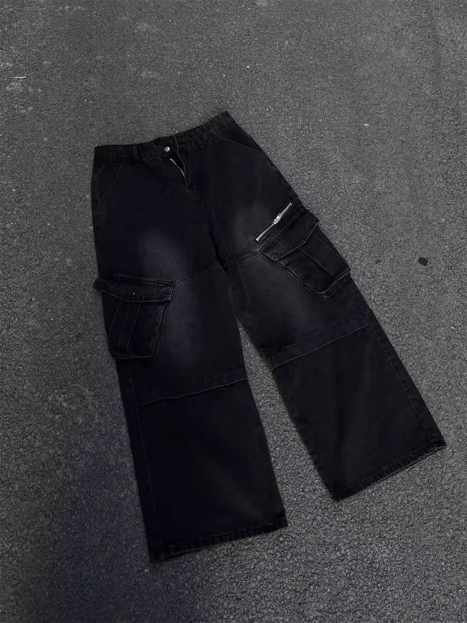 Japanese Brand × Vintage retro wide leg jeans Size US 35 - 7 Thumbnail