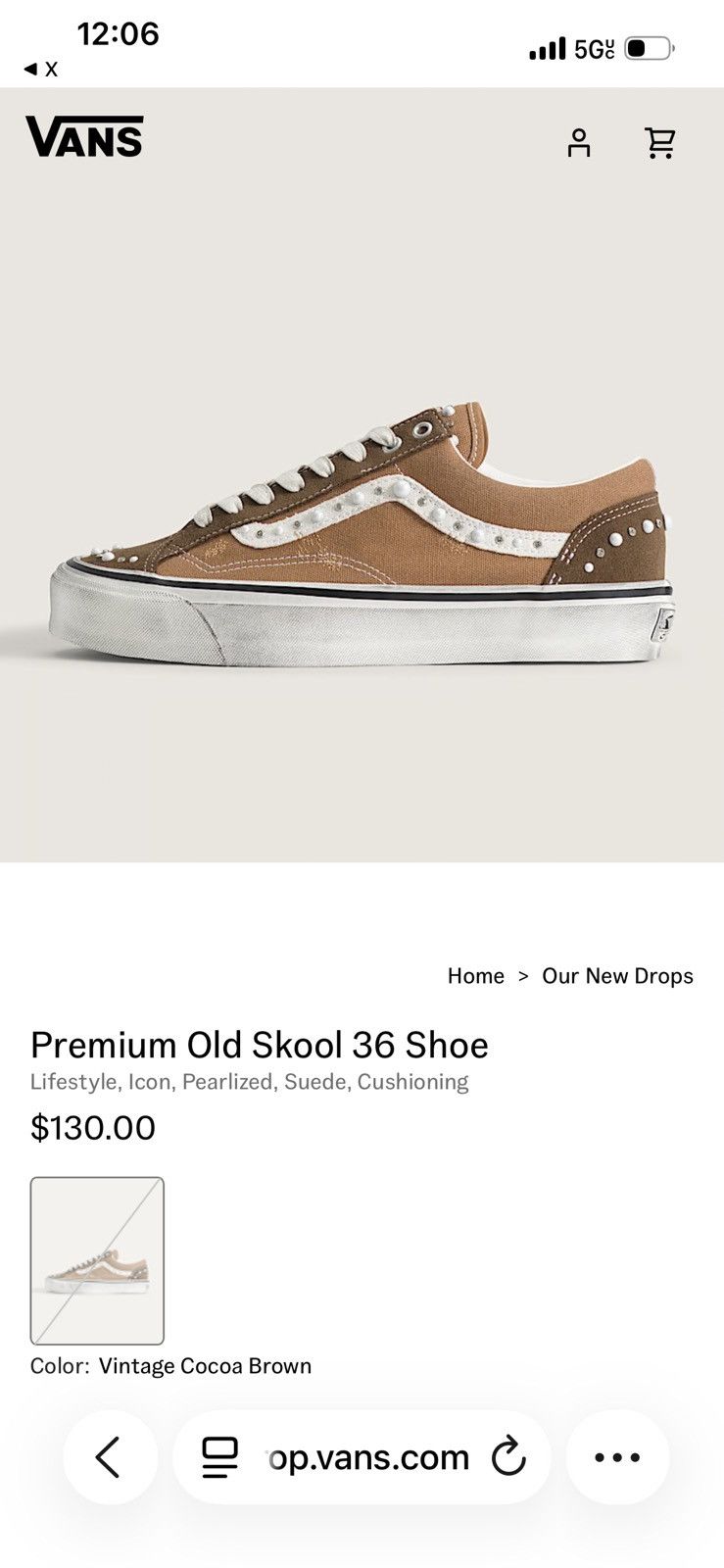 Vans Vans Pearlized Old Skool 36 cocoa brown Size US 11 / EU 44 - 1 Preview