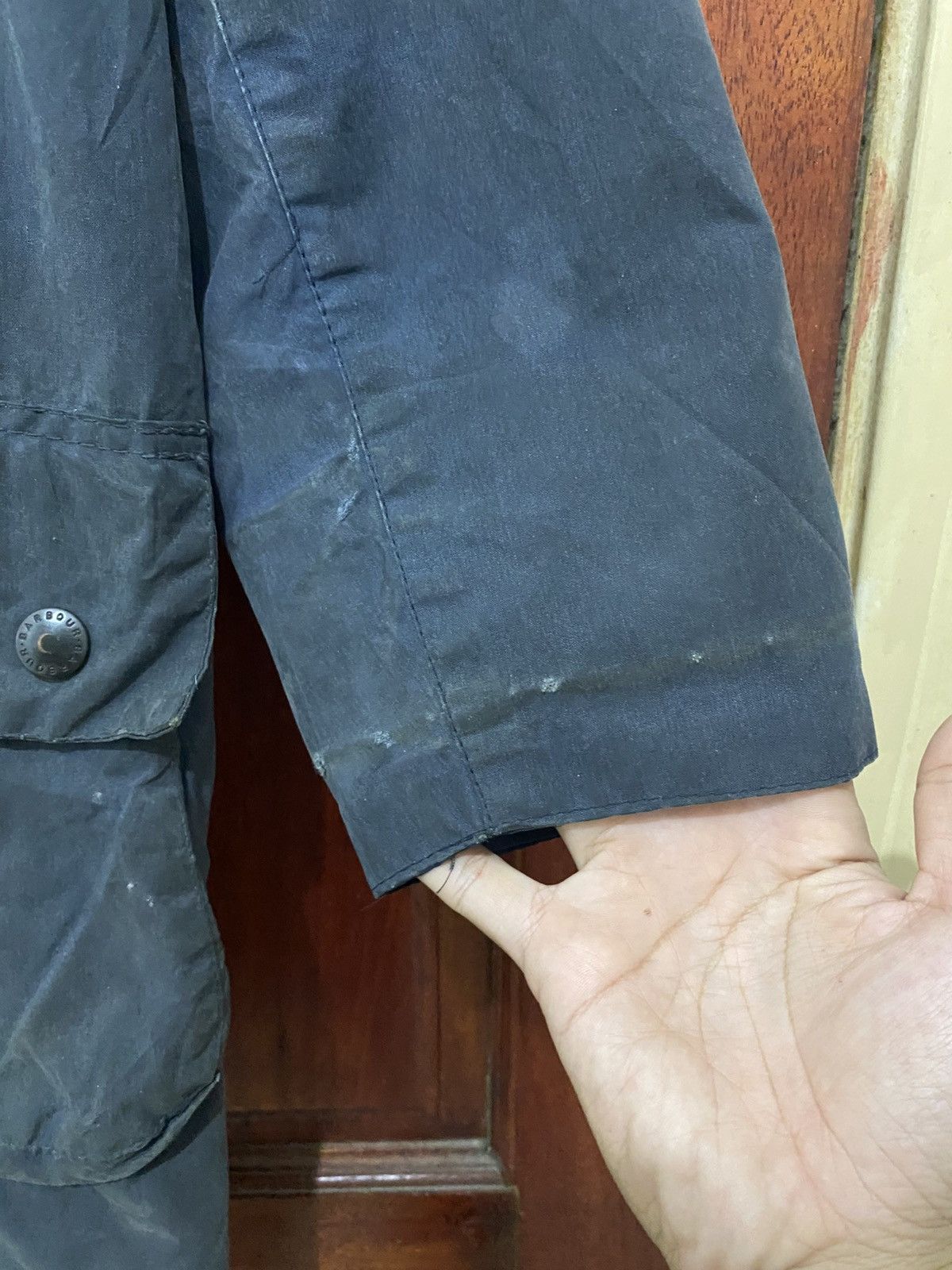 Barbour × Vintage Vintage Barbour Border Waxed Jacket 81cm/32in Hunting Size US S / EU 44-46 / 1 - 8 Thumbnail