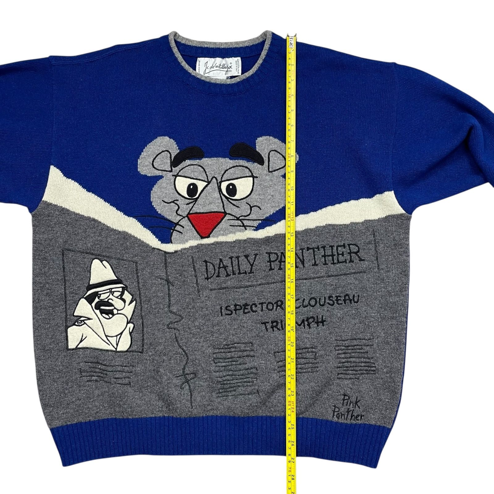 Vintage 90s JC DE CASTELBAJAC PINK PANTHER WOOL BLEND KNIT SWEATER Size US L / EU 52-54 / 3 - 6 Thumbnail