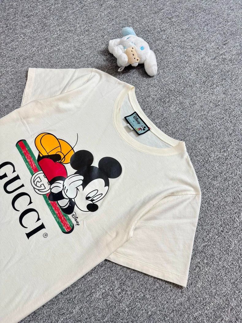 Gucci Gucci White Mickey letter belt logo short-sleeved T-shirt Size US S / EU 44-46 / 1 - 3 Thumbnail