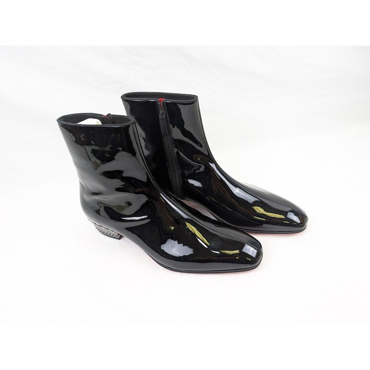 Christian Louboutin o1rshd1 Patent Lipsiboots in Black/Lin Loubi Size US 11.5 / EU 44-45 - 14 Thumbnail