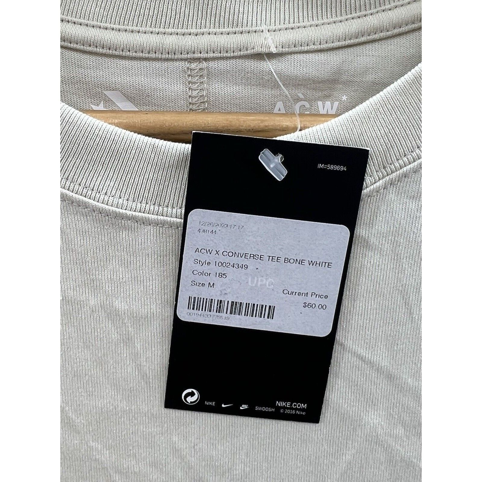 Converse Converse A COLD WALL Bone White Reflective Men’s Size Medium Size US M / EU 48-50 / 2 - 4 Thumbnail