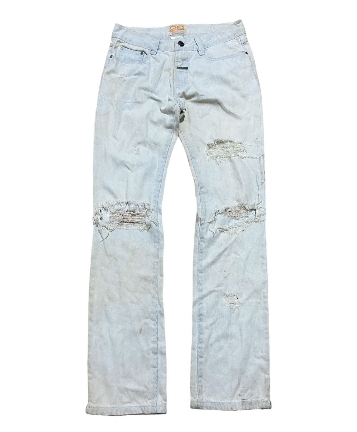 image of 20471120 x Le Grande Bleu L G B 292513 Storm Distressed Sun Fade Pants YSL Style in Jeans (Size 30)