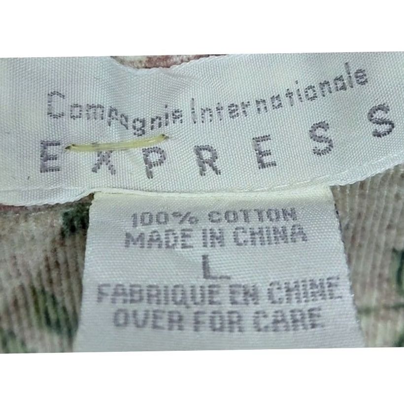 Express COMPAGNIE INTERNATIONALE EXPRESS Floral Button-Up Shirt Long Sleeve L Womens Size L / US 10 / IT 46 - 3 Thumbnail