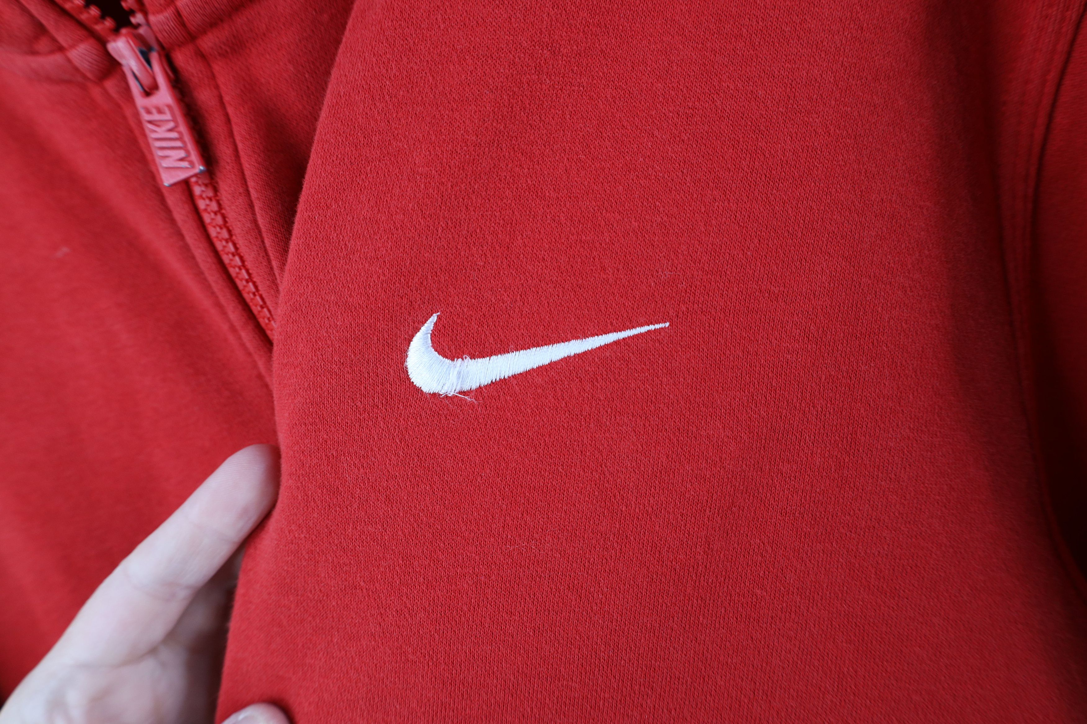 Vintage Y2K Nike Scott Mini Swoosh Full Zip Hoodie Red