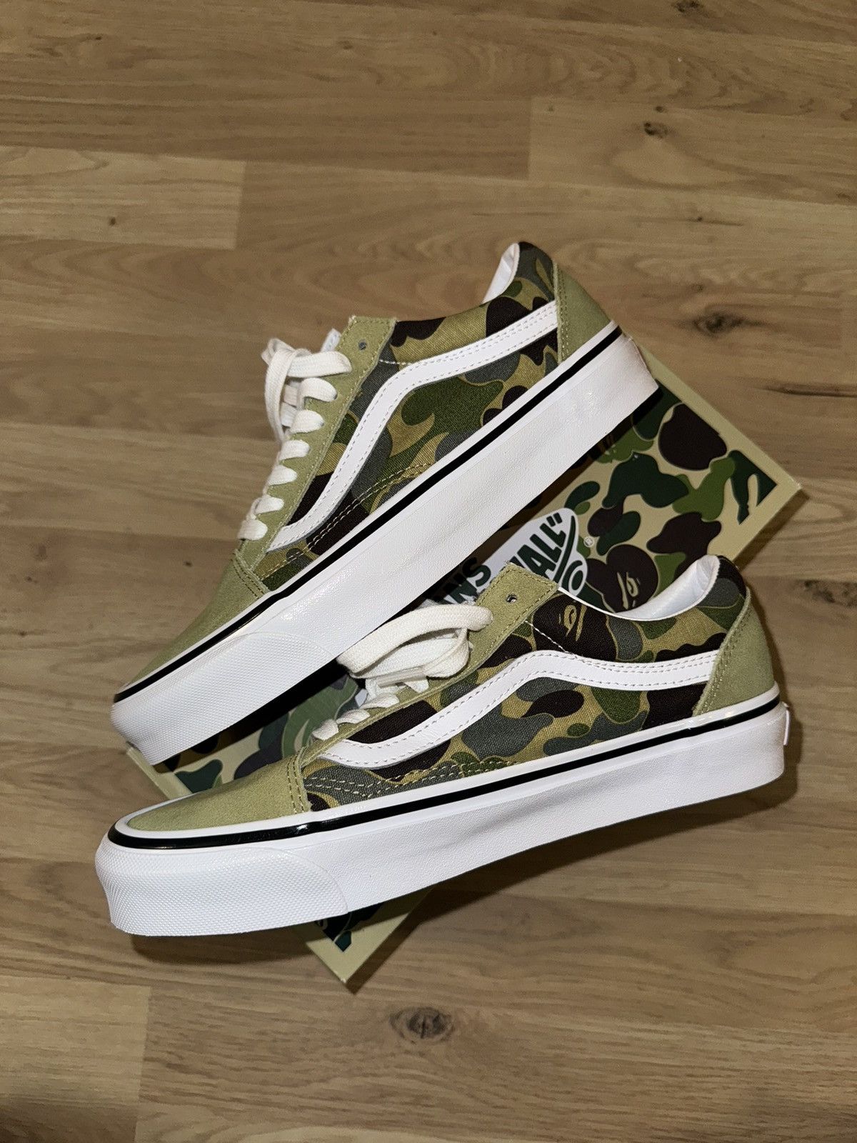 Bape × Vans Bape Green Camo Vans Old Skool 36 D Monogram Size: 7 US Size US 6.5 / EU 39-40 - 2 Thumbnail