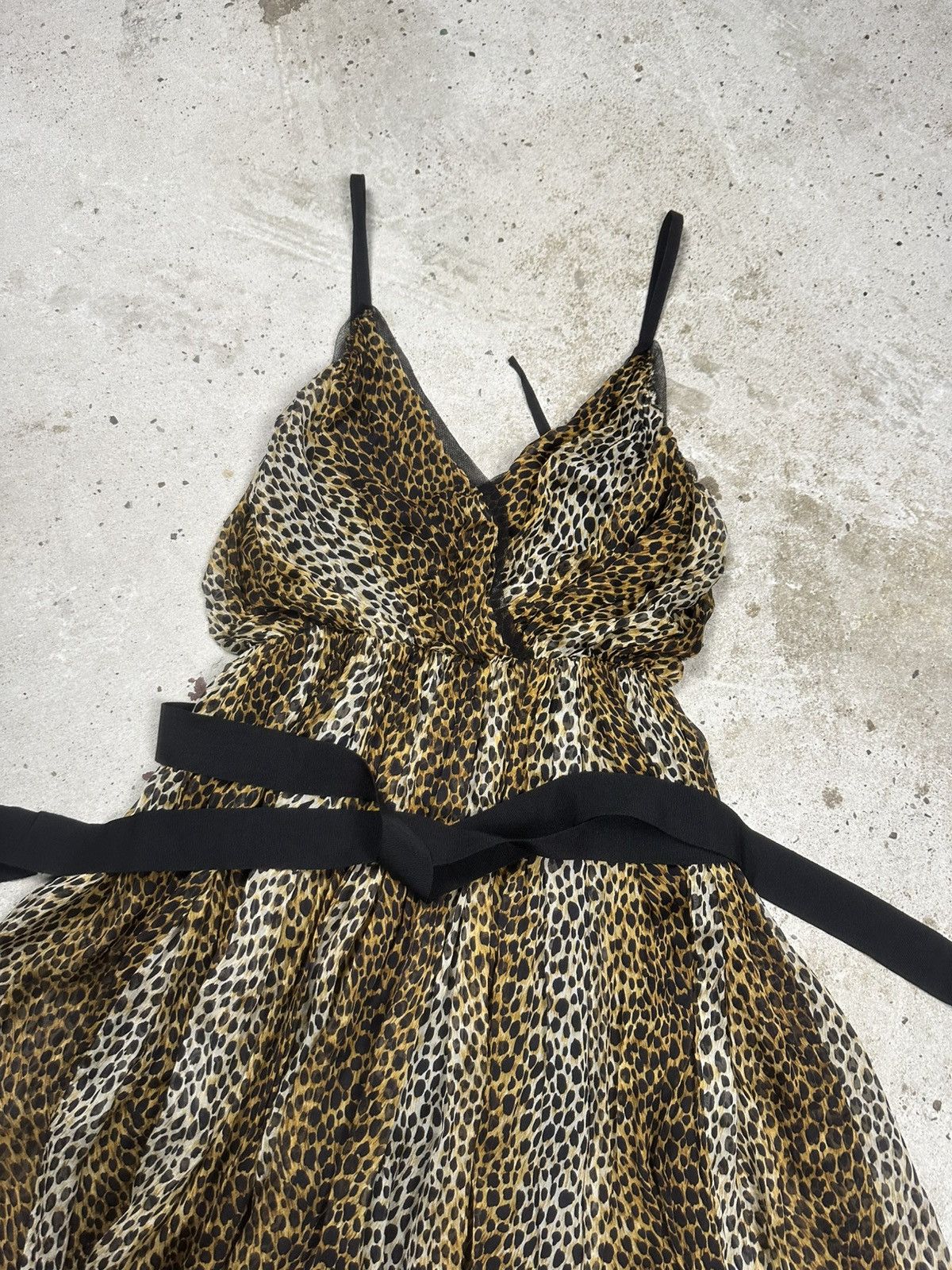 Dolce & Gabbana Dolce & Gabbana Leopard Silk Chiffon Cami Dress Brown Black Size S / US 4 / IT 40 - 7 Thumbnail