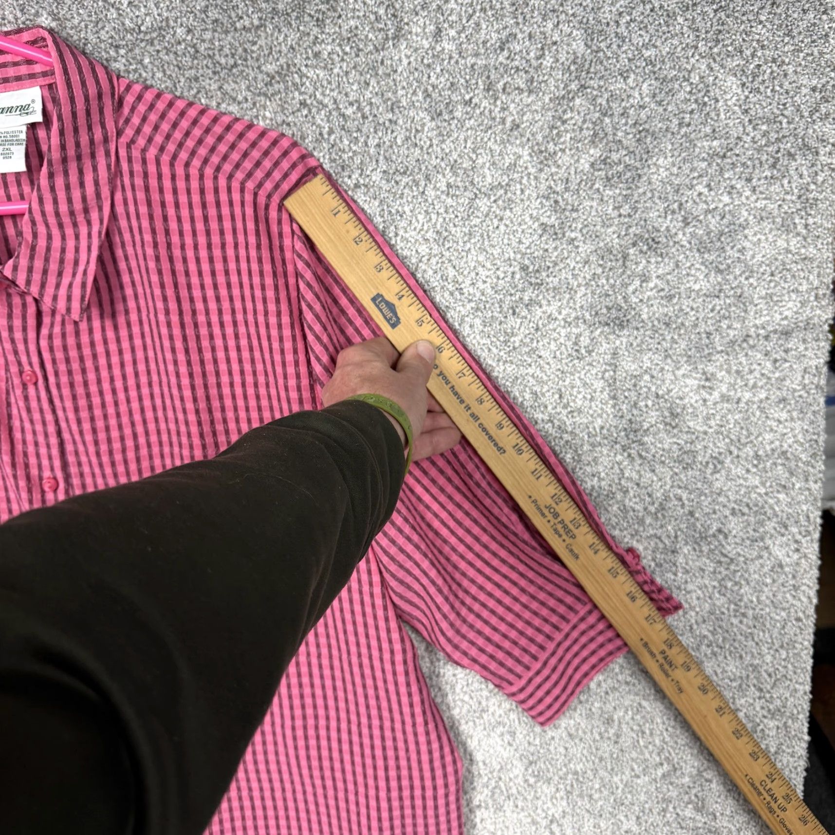 Vintage Vintage Joanna Pink Black Striped Button-Up Blouse 2XL Women 3/4 Sleeve Office Chic Grandmacore Size XXL / US 16-18 / IT 52-54 - 2 Thumbnail
