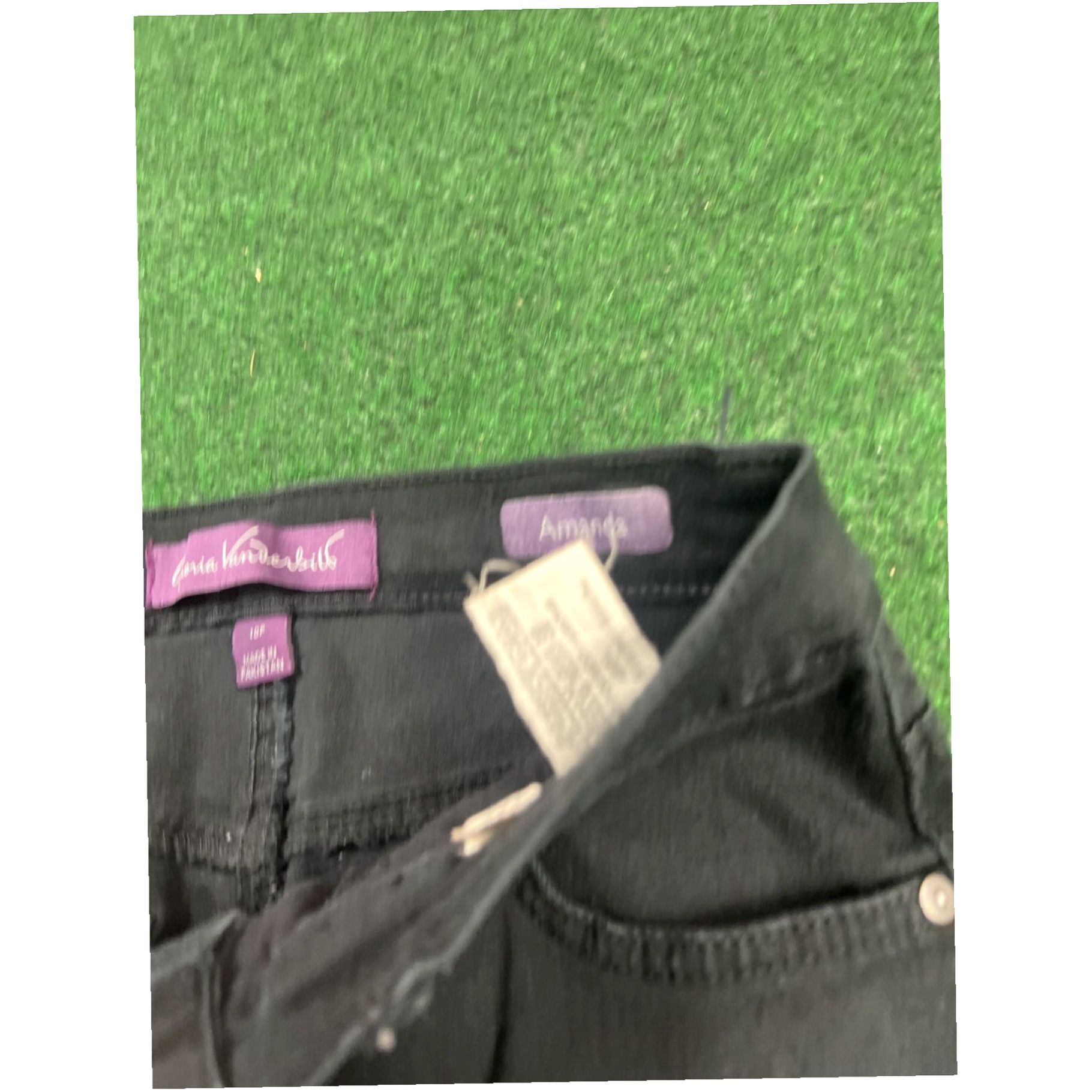 Gloria Vanderbilt Gloria Vanderbilt Womens Pants 10P Petite Black Amanda Dark Wash Hi Rise 29x27 Size 32" / US 10 / IT 46 - 4 Thumbnail