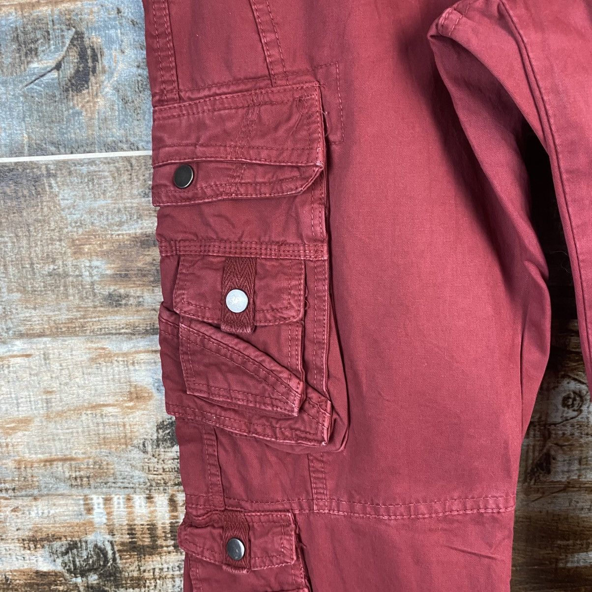 DL Japanese Brand Red Cargo Multipocket Pants #C1007