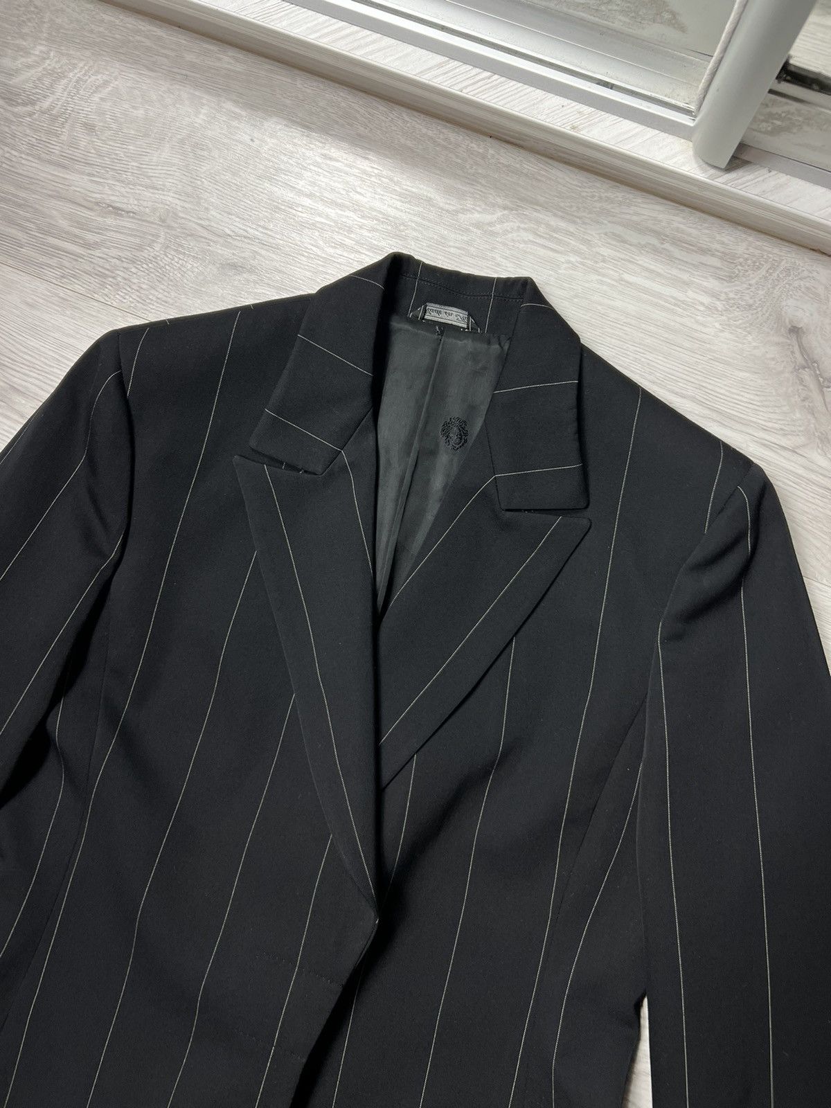 Versace Vintage 80s Gianni Versace Couture Striped Blazer Jacket Size M / US 6-8 / IT 42-44 - 4 Thumbnail