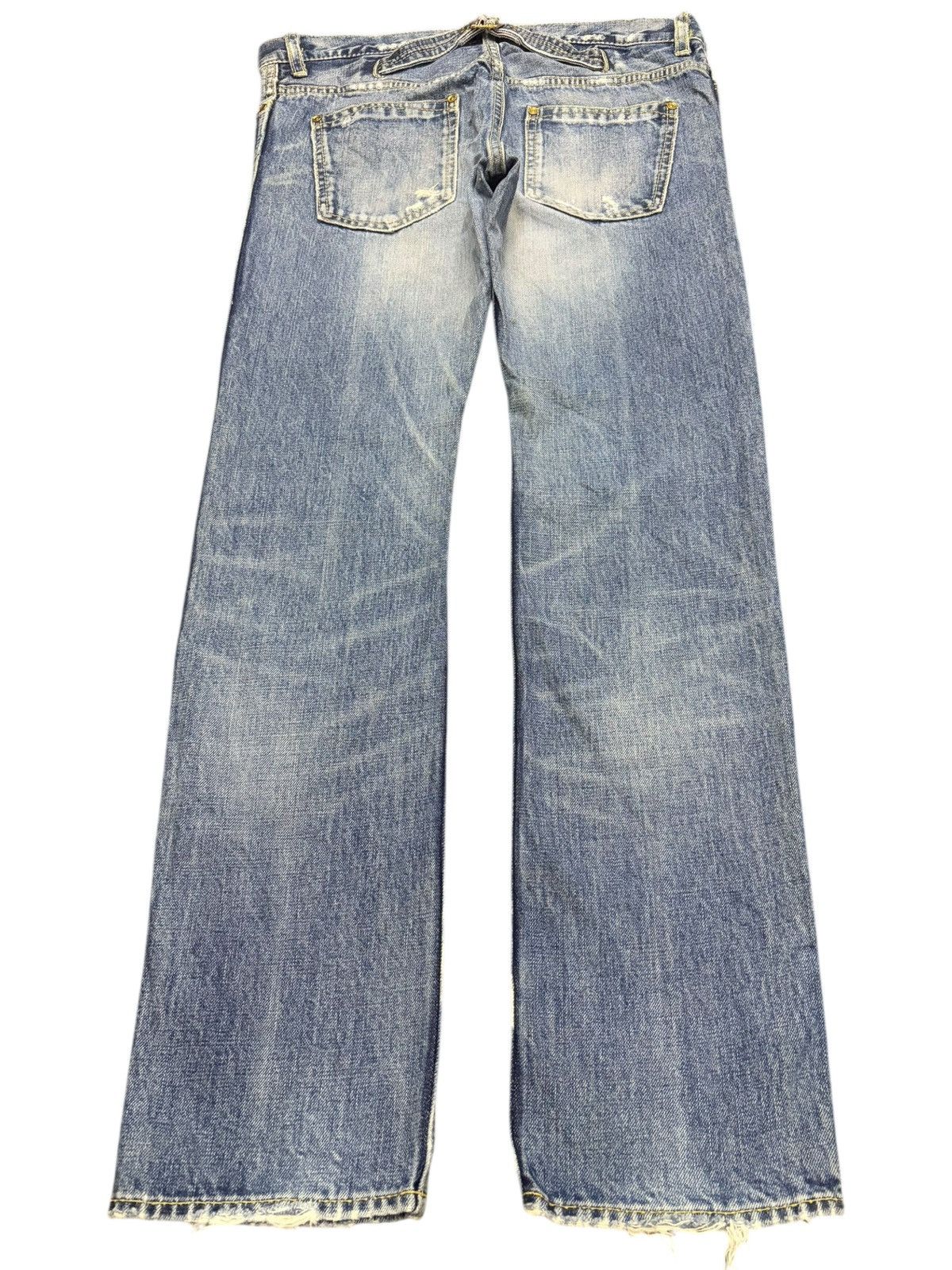 Edwin Vintage Japanese Rna Buckle Back Distressed Jeans Size 31" - 2 Thumbnail