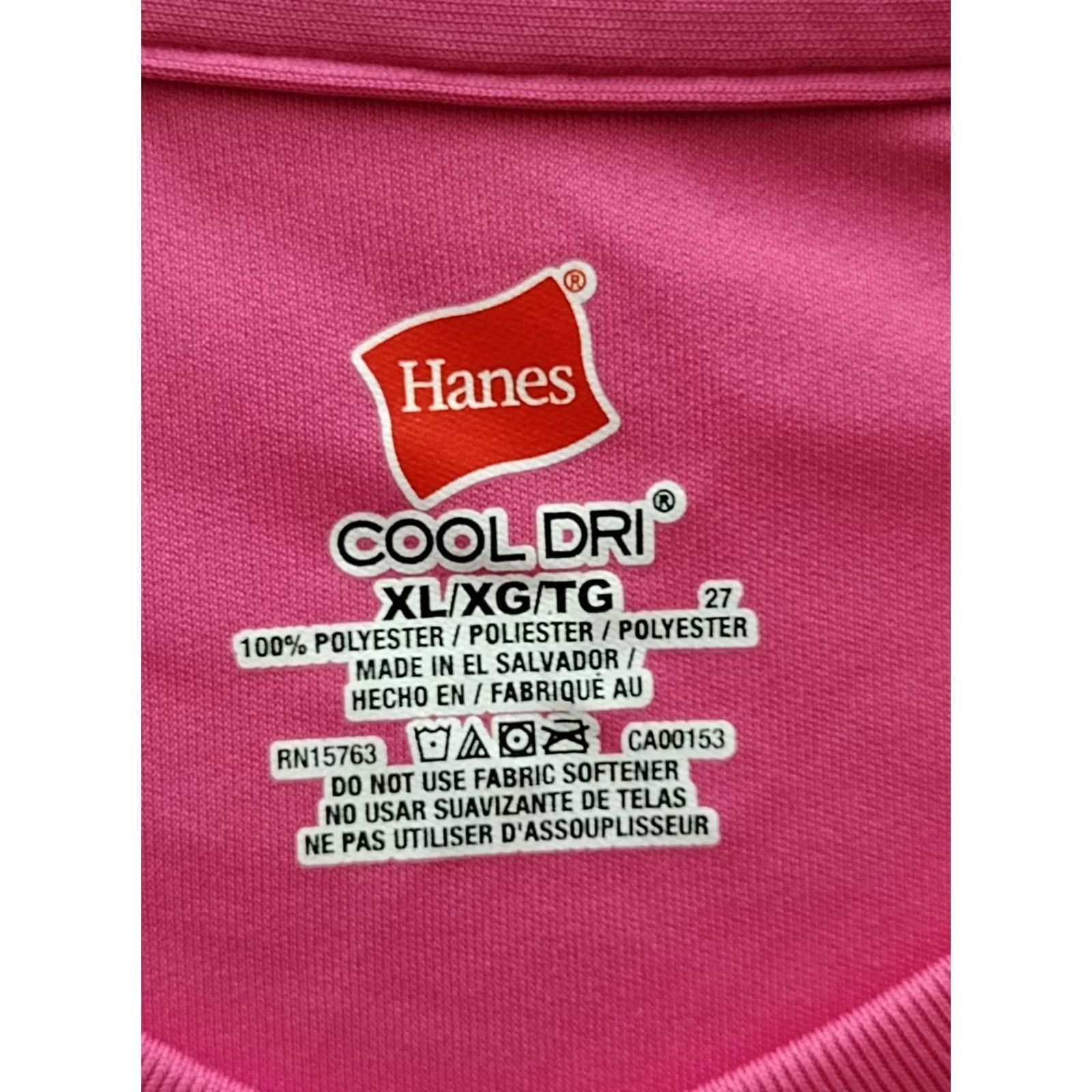 Hanes Hanes Cool Dry Short Sleeve Men's T-Shirt Hot Pink 2-Pack XL Crew Neck Pullover 100% Polyester Workout Sports Activewear Right? Size US XL / EU 56 / 4 - 6 Thumbnail