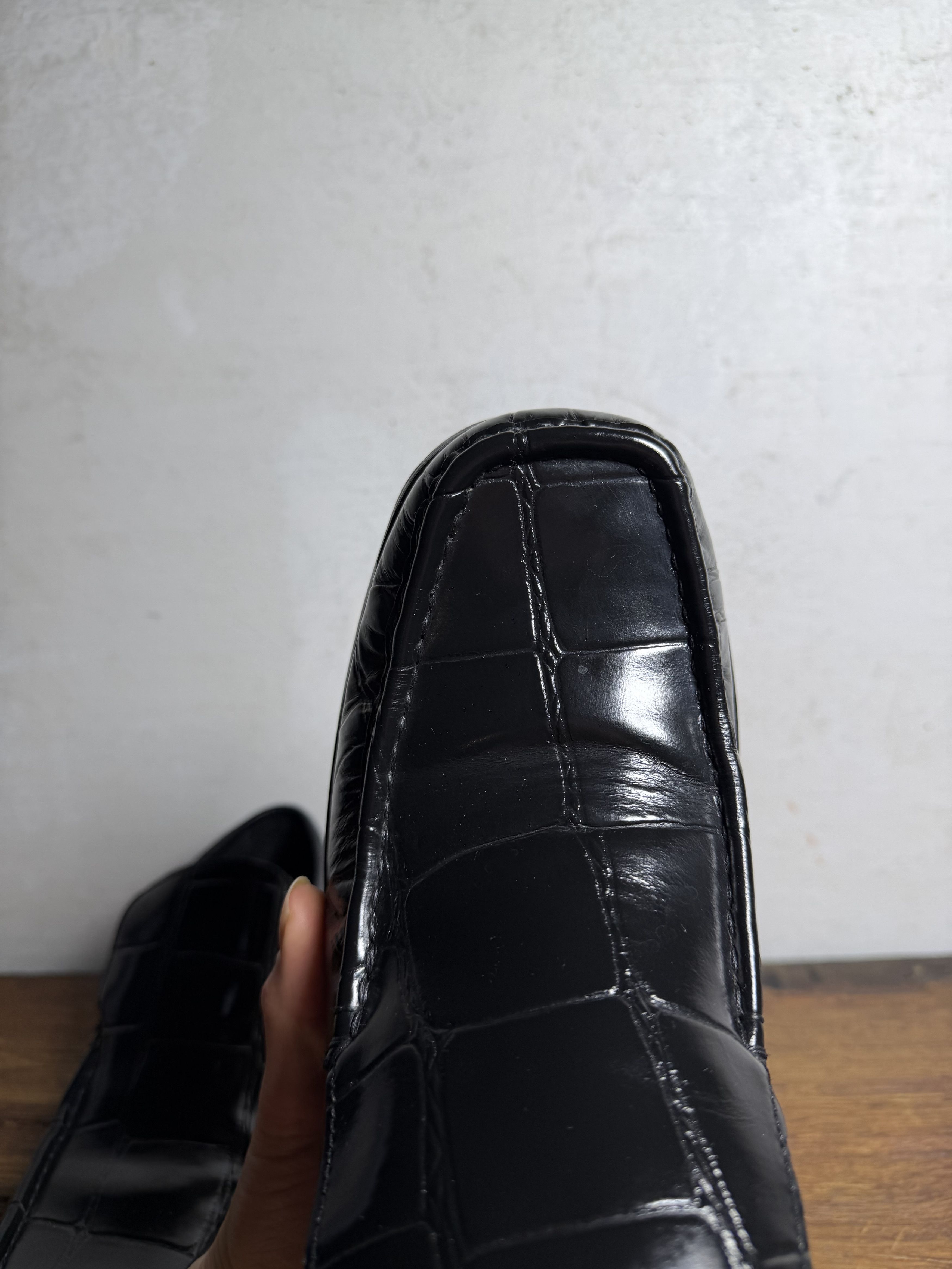 Handmade Burton Textured Leather Loafers with Square Toes Size US 10 / EU 43 - 10 Thumbnail