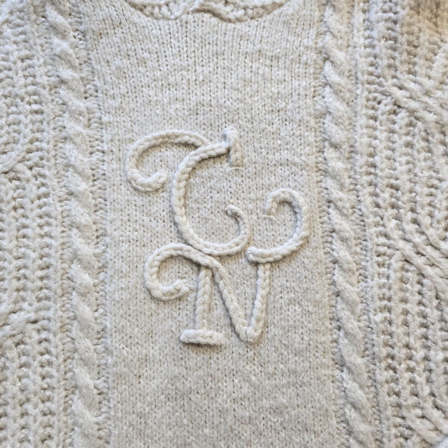Vintage Cernucci Sweater Womens Medium White Wool Spliced Cable Knit Fisherman Hoodie Size M / US 6-8 / IT 42-44 - 3 Thumbnail