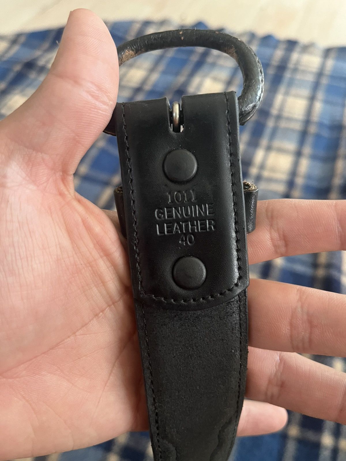 Other Vintage 2000’s Black Leather Western Leather buckle belt 40” Size 40 - 8 Thumbnail