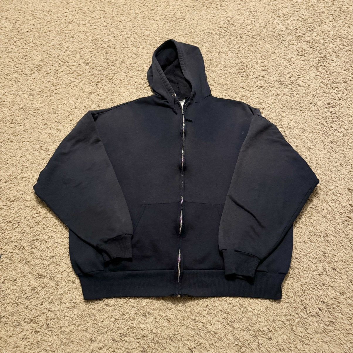 Jerzees × Vintage VINTAGE NAVY FADE JERZEES HOODIE! Size US XL / EU 56 / 4 - 1 Thumbnail