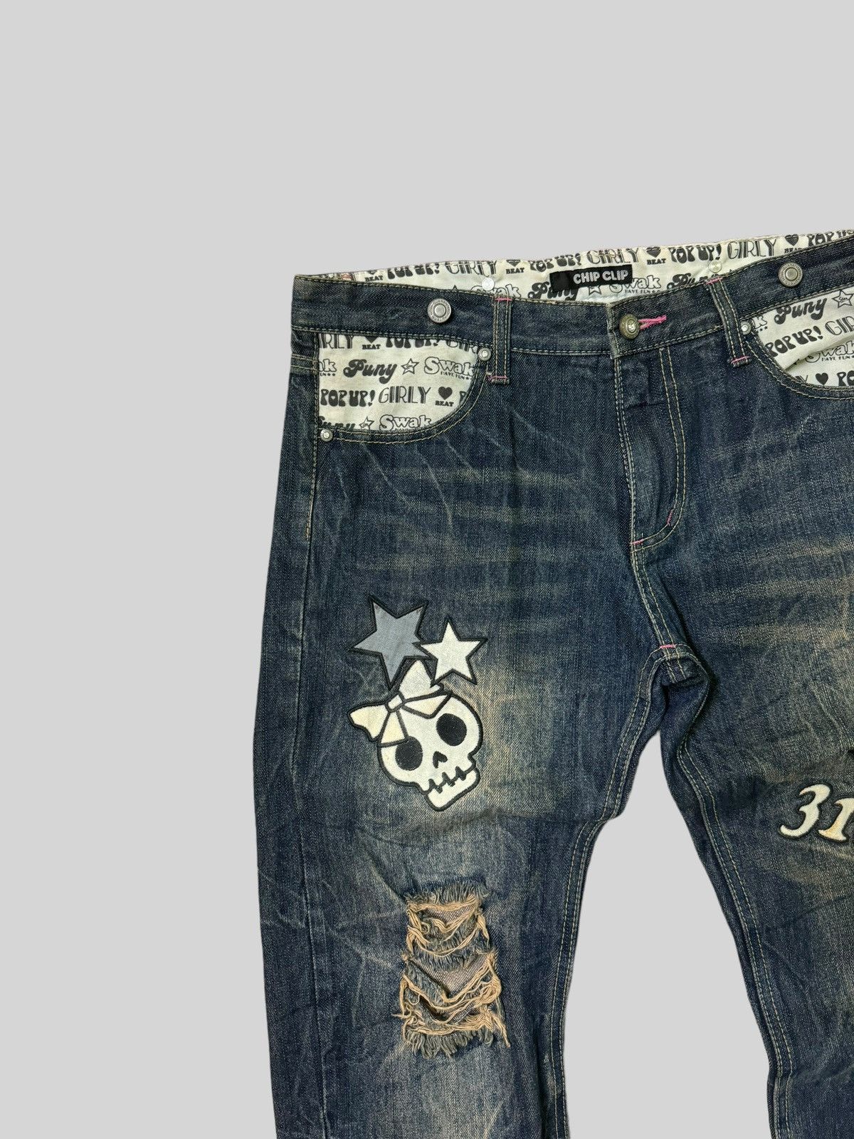 Hysteric Glamour × Japanese Brand Chip Clip Patches Pop up Girly Junya Watanabe Denim Jeans Size US 32 / EU 48 - 4 Thumbnail