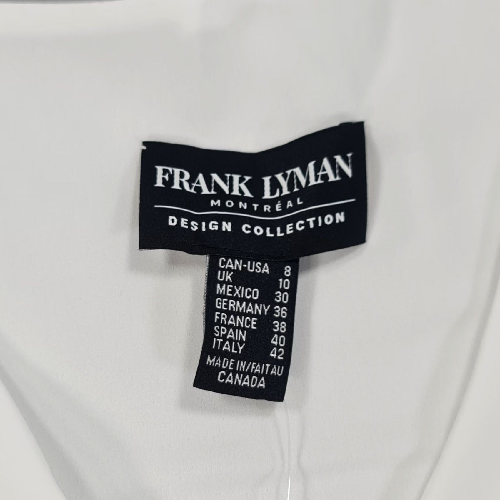 Vintage VINTAGE? Frank Lyman Womens Blouse White 10 UK Short Sleeves Top Made in Canada Size L / US 10 / IT 46 - 3 Thumbnail