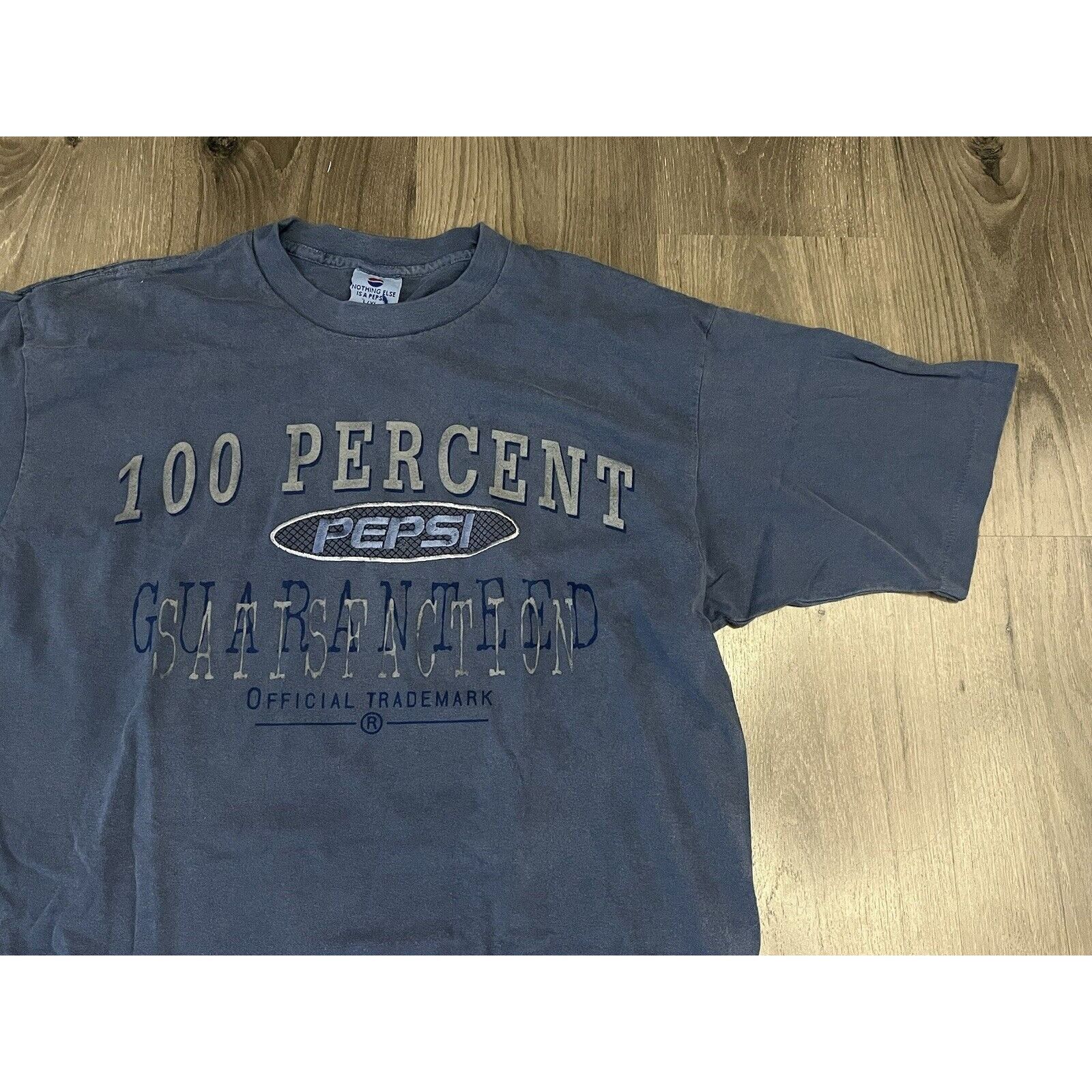 Pepsi Vintage Pepsi T Shirt 90s Made USA L / XL Blue Size US XL / EU 56 / 4 - 2 Thumbnail