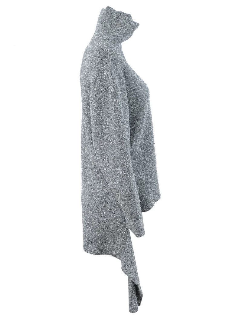 Balenciaga Balenciaga Silver Silk Blend High Neck Long Sleeve 2501-Nex Size XS / US 0-2 / IT 36-38 - 3 Thumbnail