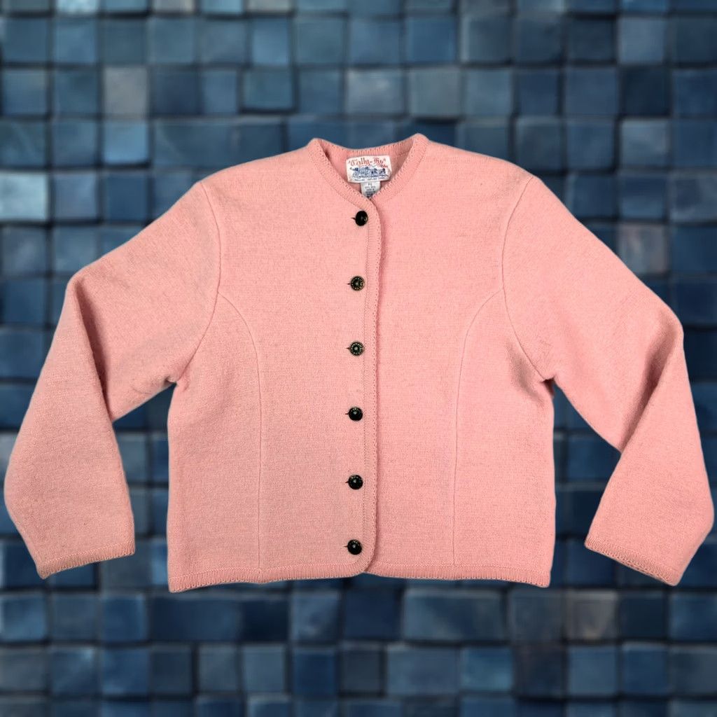 Pinko VINTAGE Tally-Ho Cardigan Wool Sweater Womens PS Pink Buttons 80s 90s Emo Goth Grunge Classic Knit V-Neck Cardigan Womens Size S / US 4 / IT 40 - 1 Thumbnail