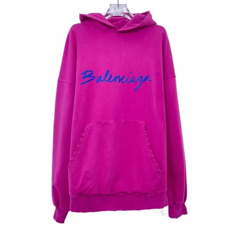 Balenciaga Balenciaga Embroidered Loose Hooded Sweatshirt Size L / US 10 / IT 46 - 1 Thumbnail