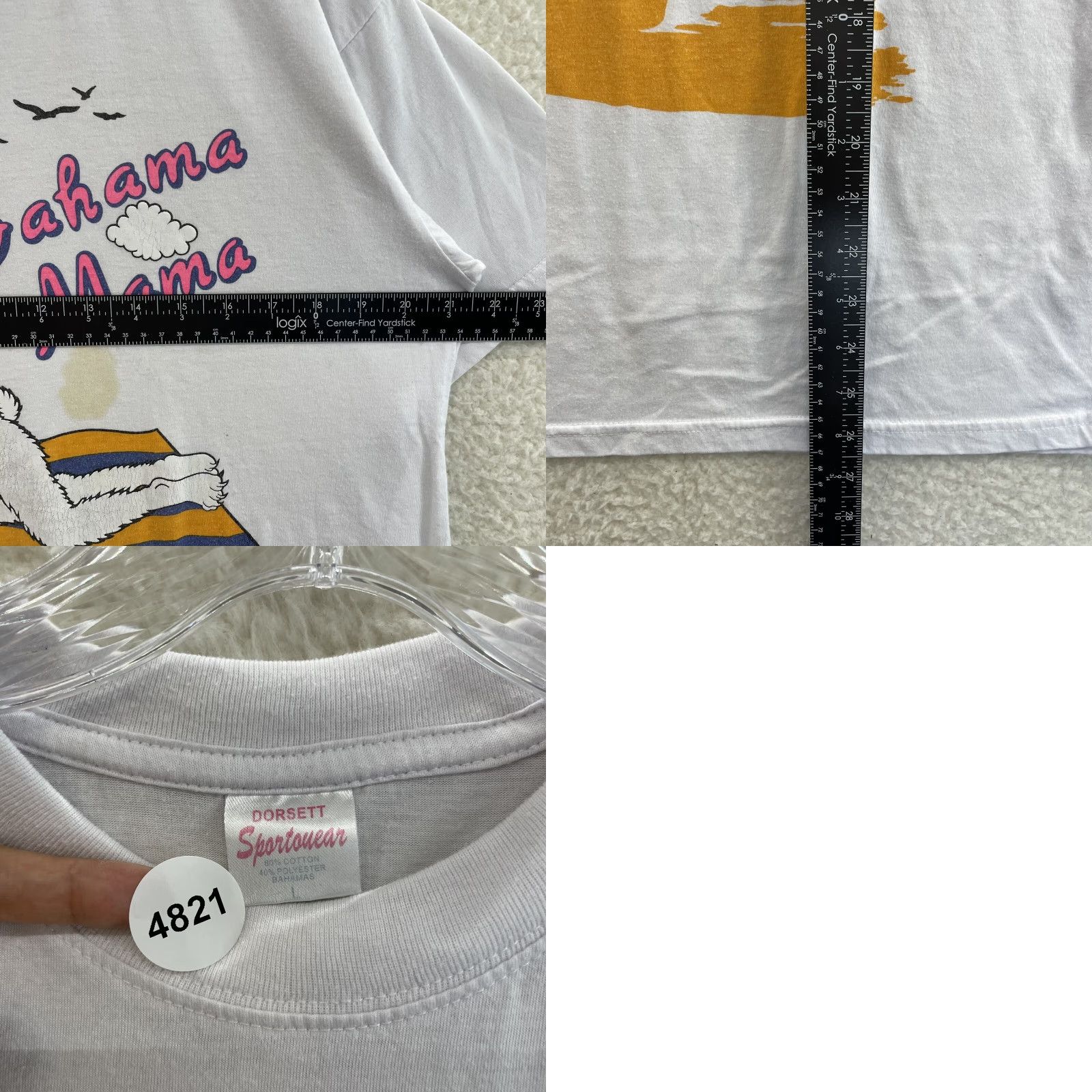Vintage VINTAGE 80s 90s Dorsett Men Graphic Tee White Large Beach Cat Bahama Mama Size US L / EU 52-54 / 3 - 8 Thumbnail
