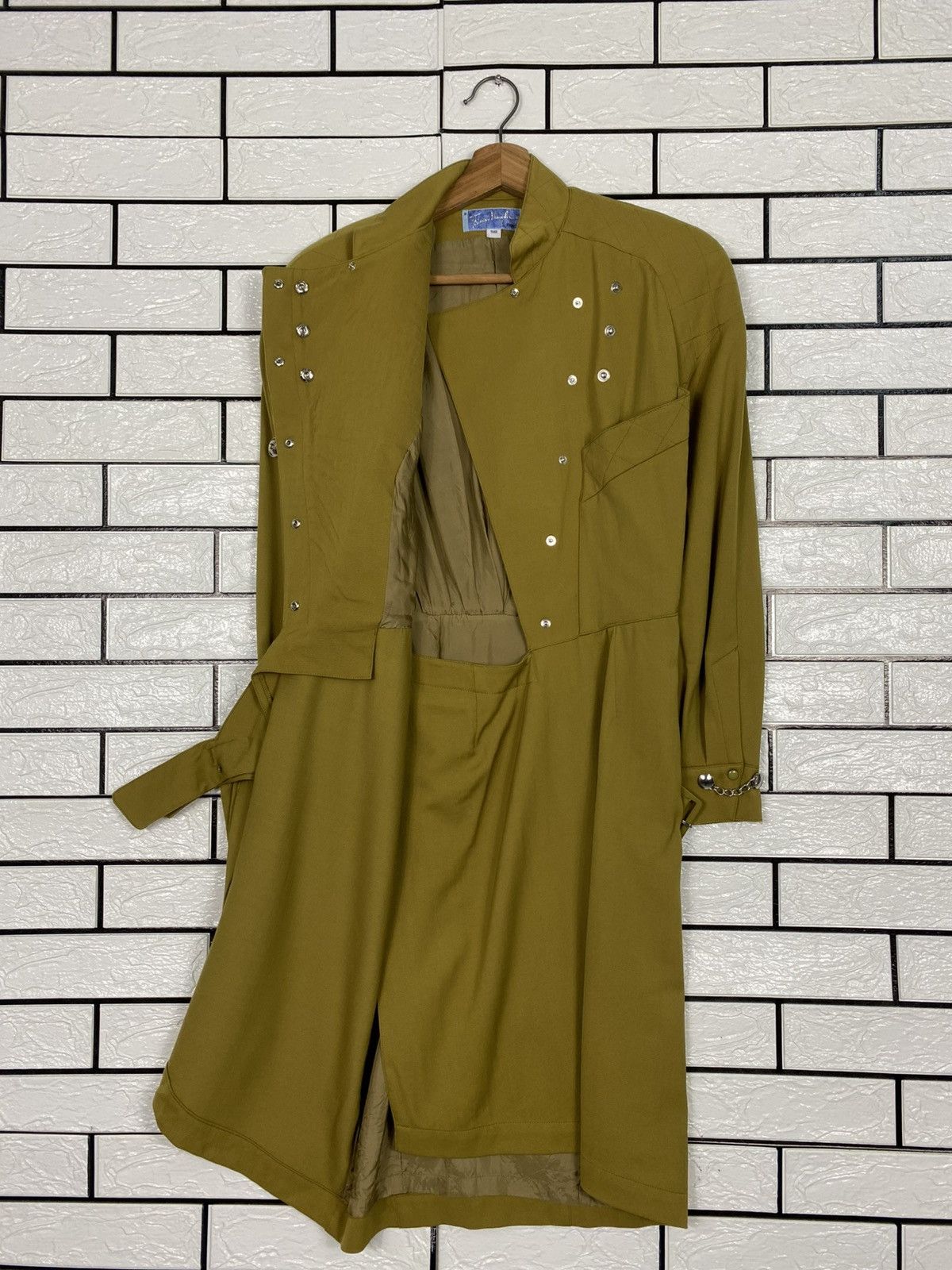 Thierry Mugler 🔥VINTAGE THIERRY MUGLER PARIS WRAP DRESS STRUCTURED CHAIN Size M / US 6-8 / IT 42-44 - 6 Thumbnail