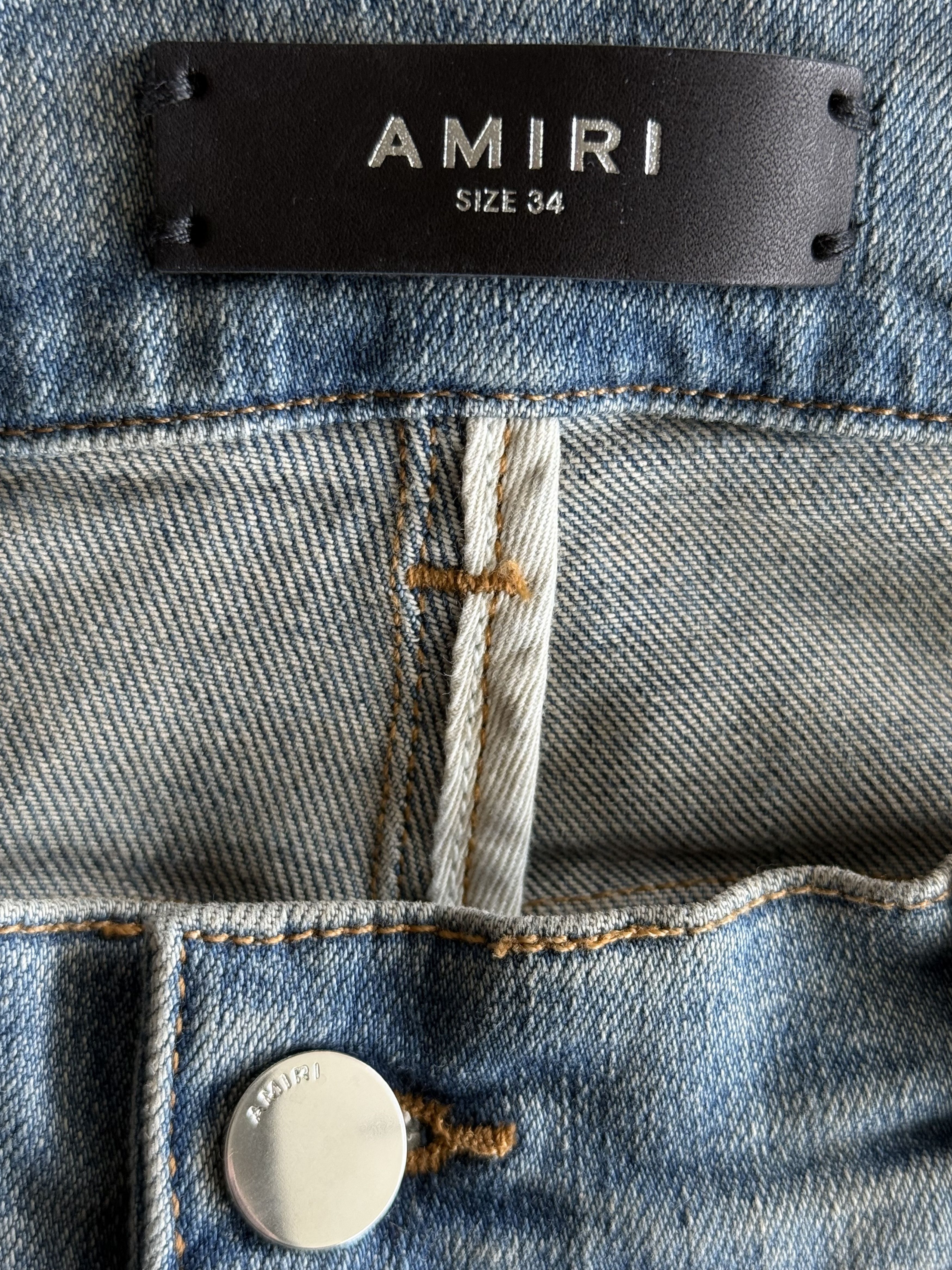 Amiri Amiri Clay Indigo Plaid Patch Thrasher Jeans Size US 33 - 3 Thumbnail