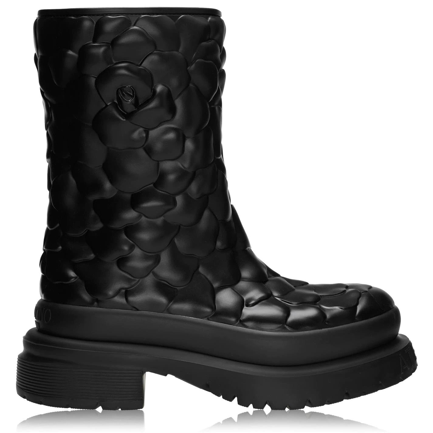 image of Valentino Atelier Ankle Rain Boots Women's Size Us 7 Eu 37 in Black